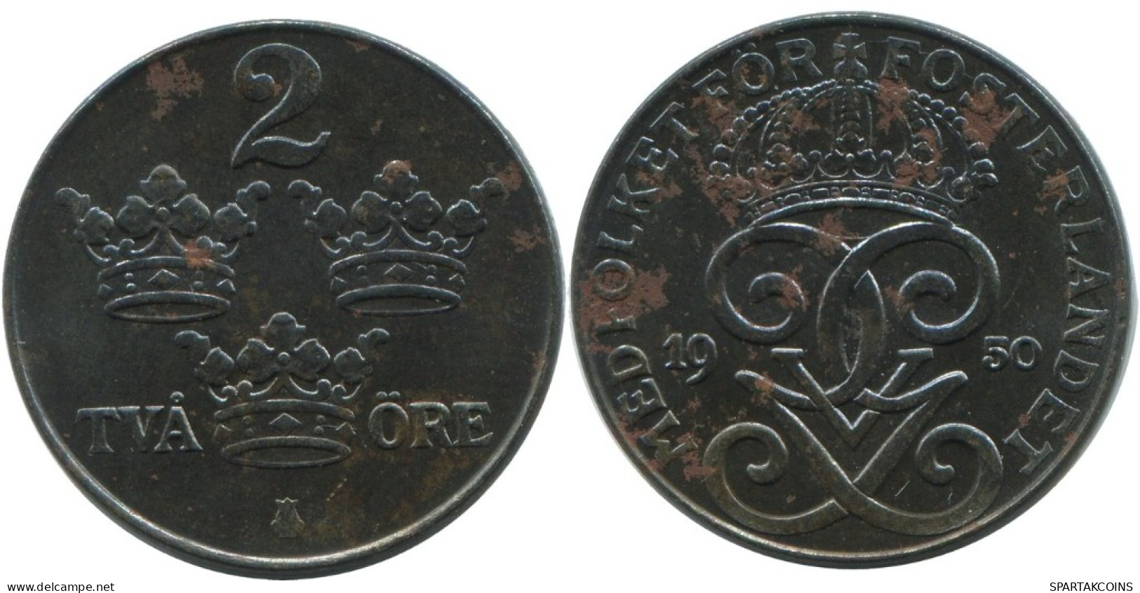 2 ORE 1950 SWEDEN Coin #AC753.2.U.A - Sweden