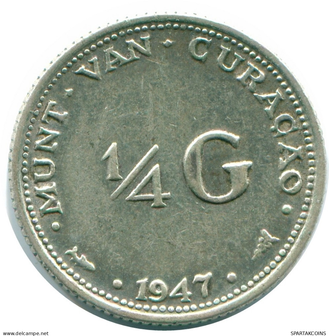 1/4 GULDEN 1947 CURACAO NÉERLANDAIS NETHERLANDS ARGENT Colonial Pièce #NL10756.4.F.A - Curacao