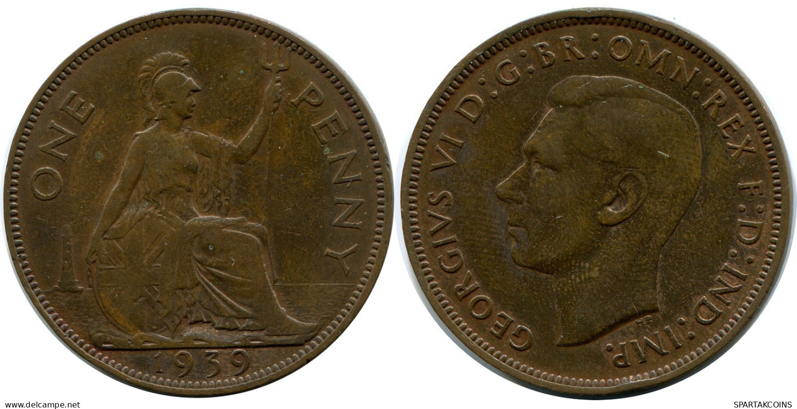PENNY 1939 UK GREAT BRITAIN Coin #AZ825.U.A - D. 1 Penny