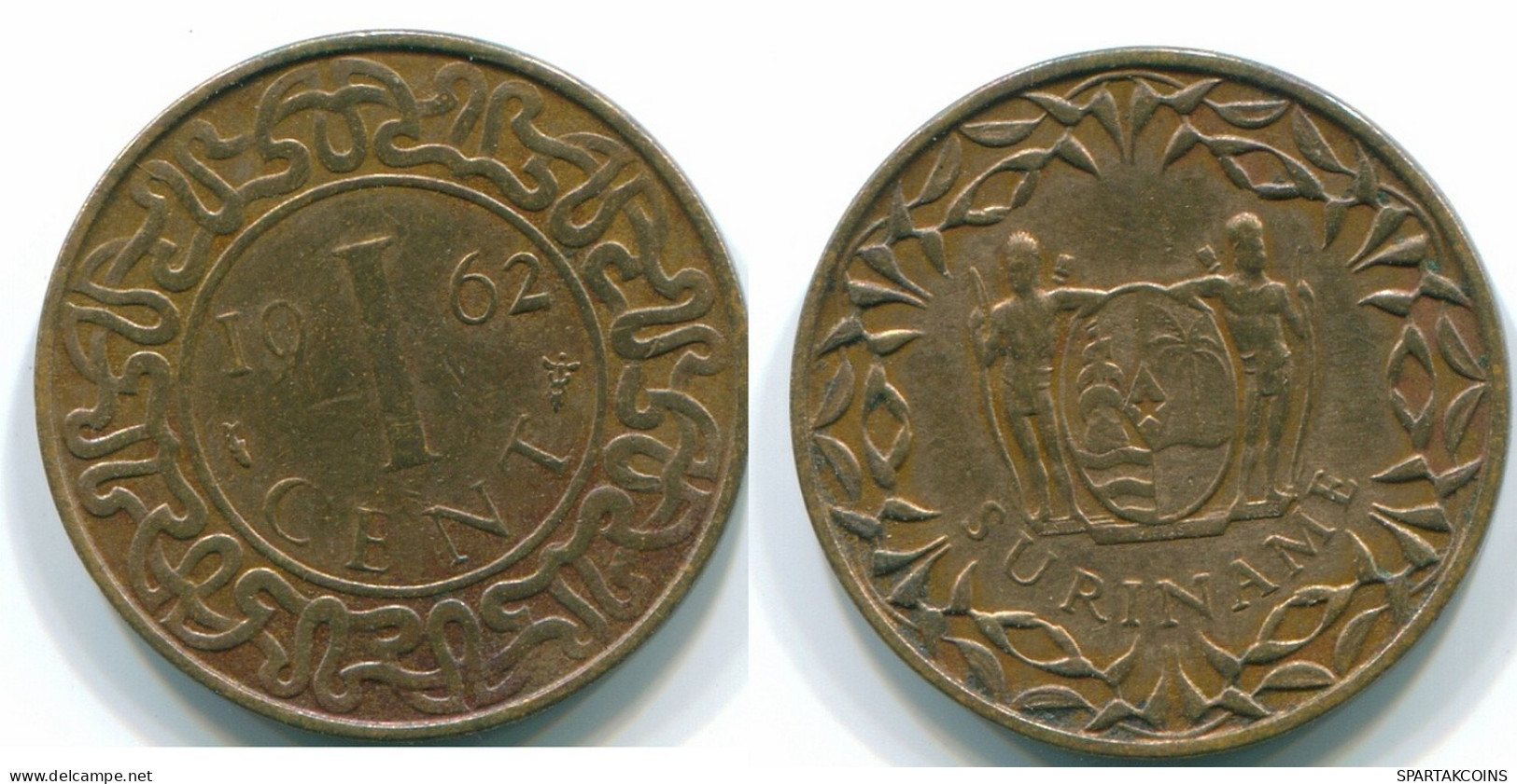 1 CENT 1962 SURINAME Netherlands Bronze Fish Colonial Coin #S10902.U.A - Surinam 1975 - ...