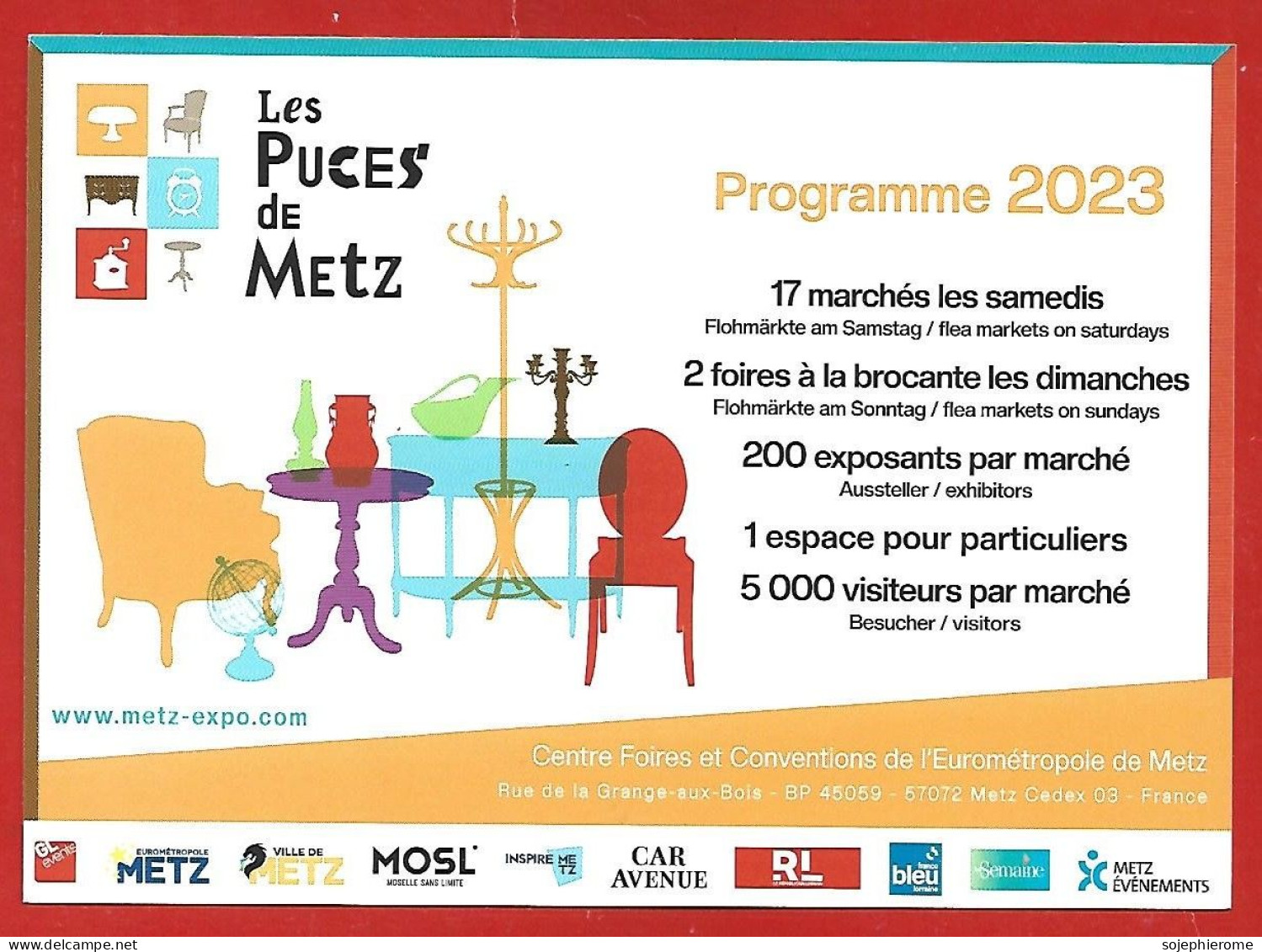Les Puces De Metz Programme 2023 Centre Foires Et Conventions De L'Eurométropole De Metz 2scans - Advertising