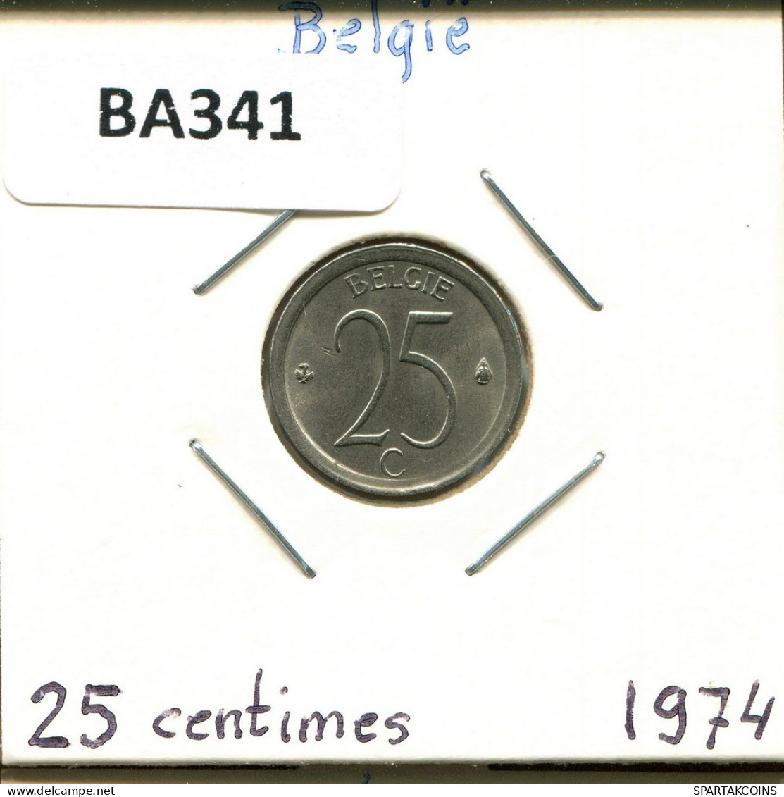 25 CENTIMES 1974 DUTCH Text BÉLGICA BELGIUM Moneda #BA341.E.A - 25 Centimes