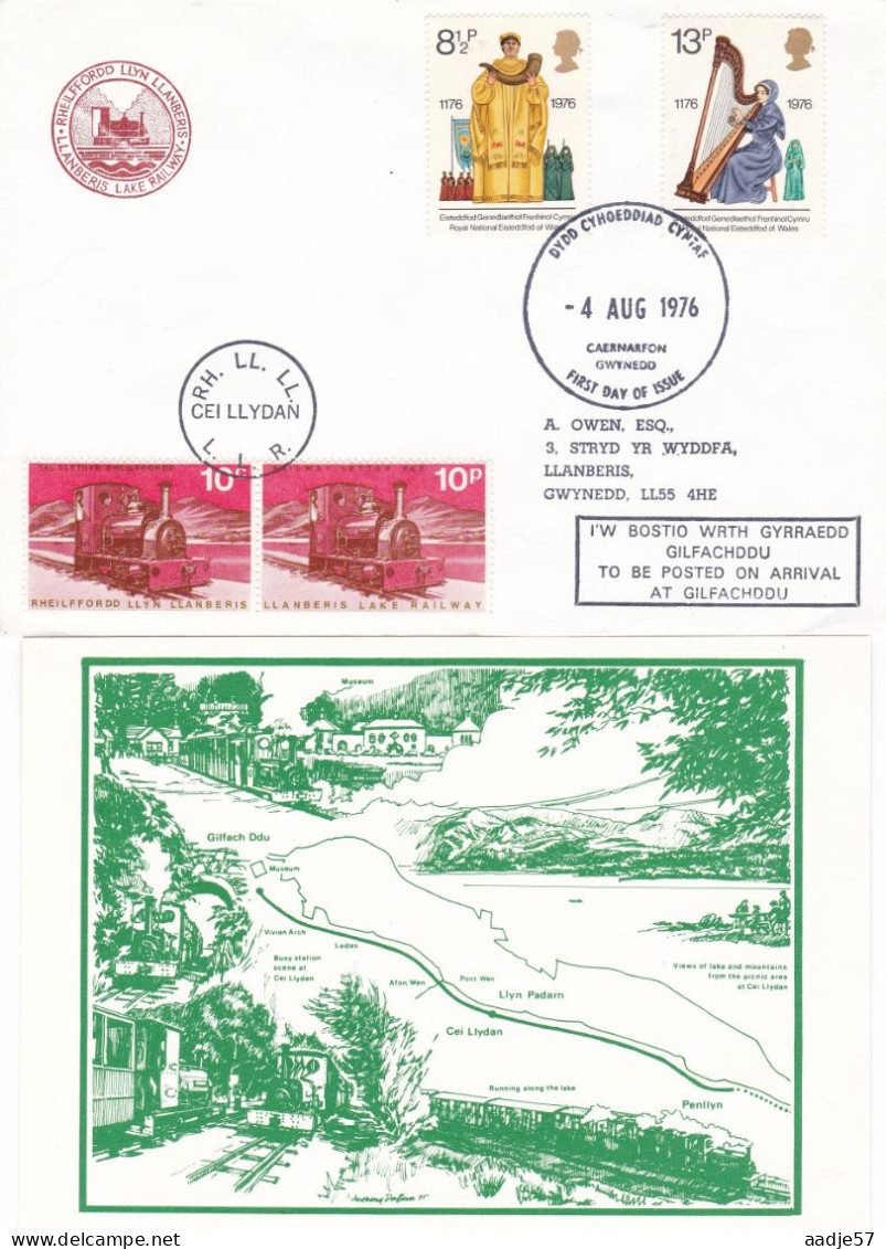 GB Engeland 1976 Rheilffordd Llyn Llanberis FDC 04-08-1976 - Eisenbahnen