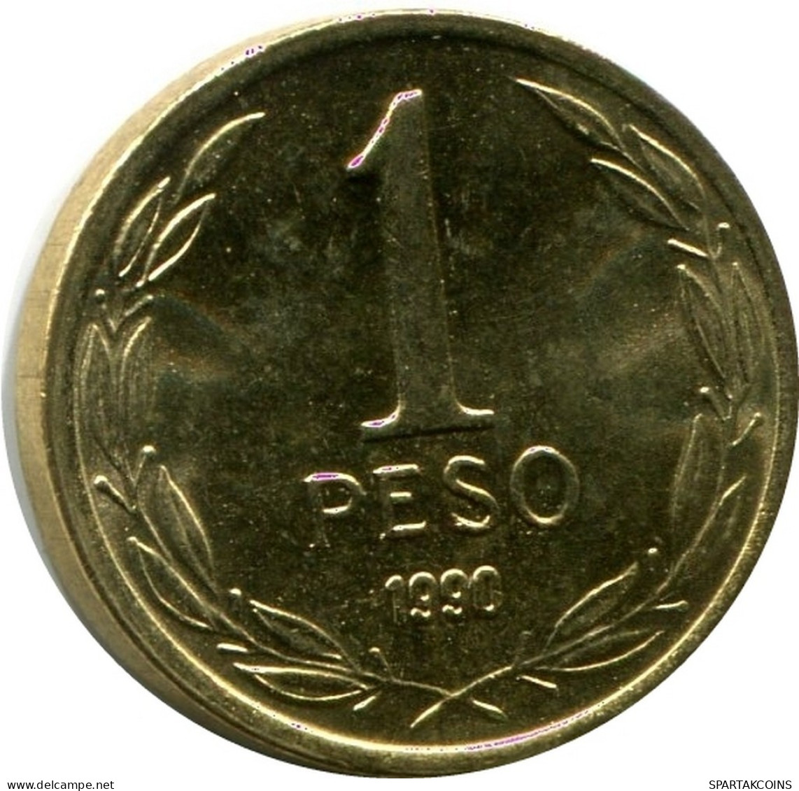 1 PESO 1990 CHILE UNC Münze #M10077.D.A - Cile