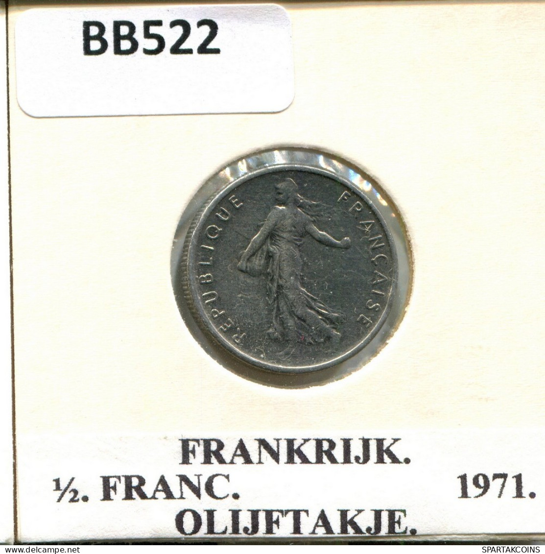1/2 FRANC 1971 FRANCIA FRANCE Moneda #BB522.E.A - 1/2 Franc