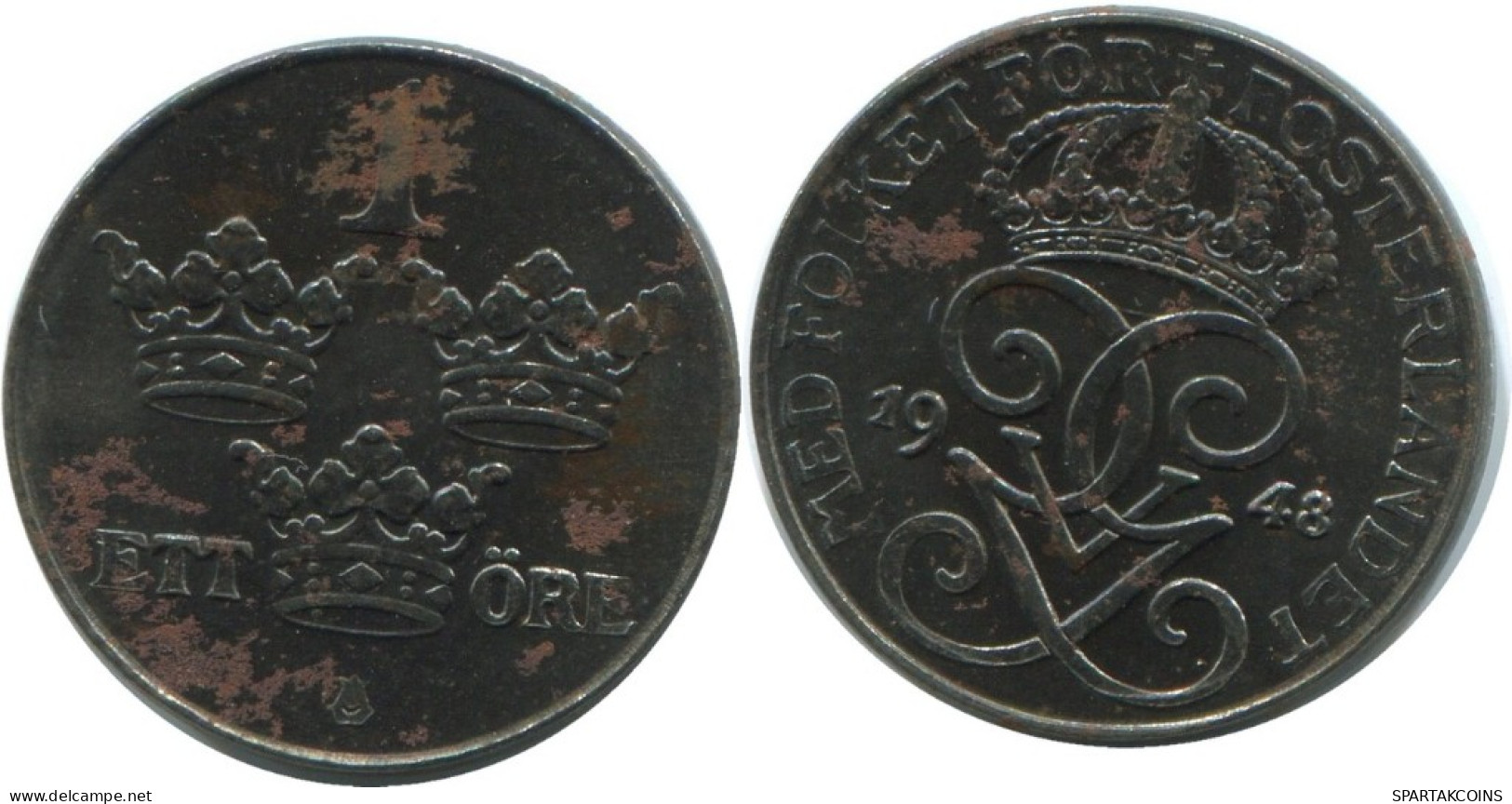 1 ORE 1948 SWEDEN Coin #AD265.2.U.A - Suède