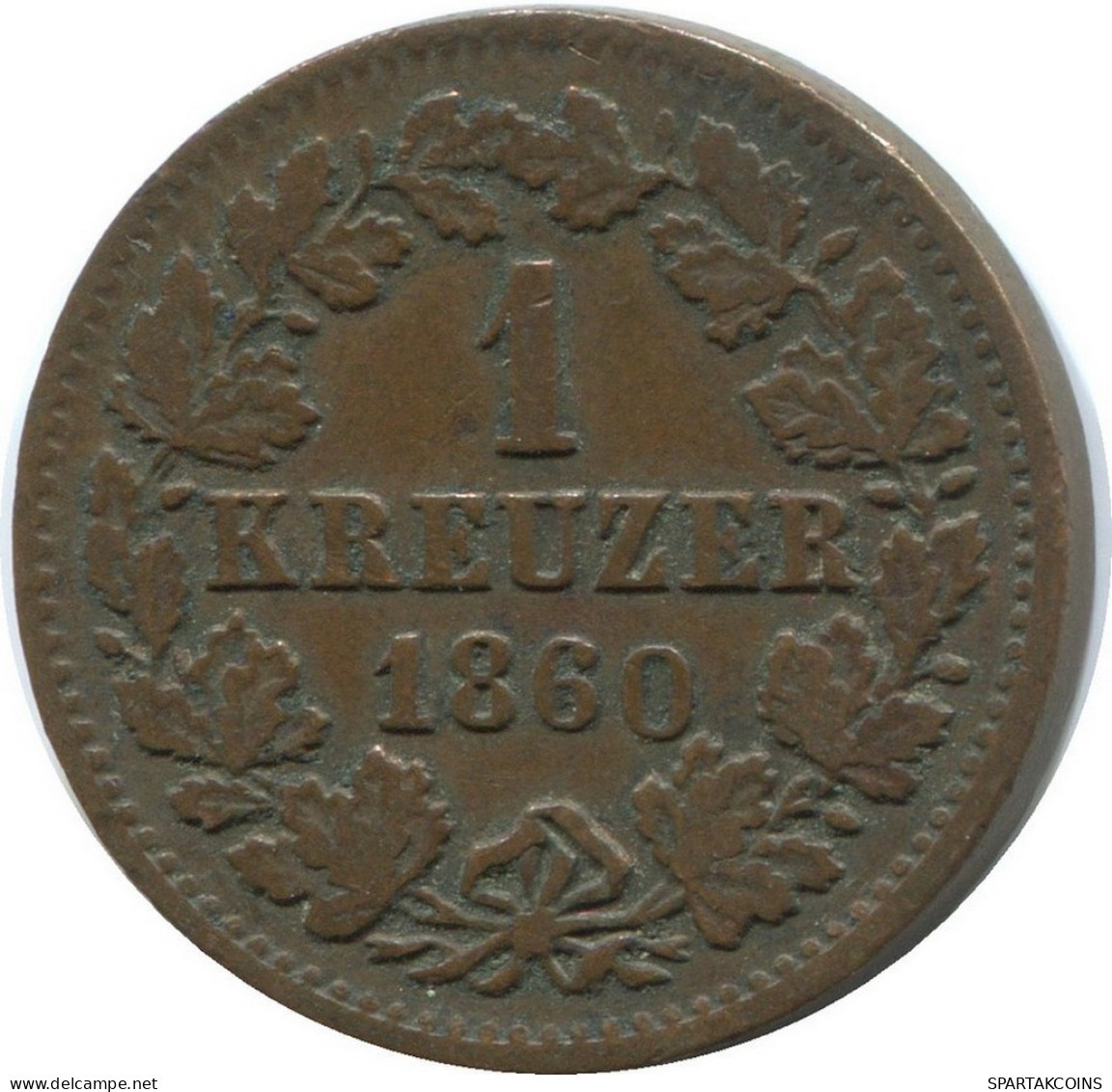 BADEN 1 Kreuzer 1860 German States #DE10572.13.F.A - Other & Unclassified