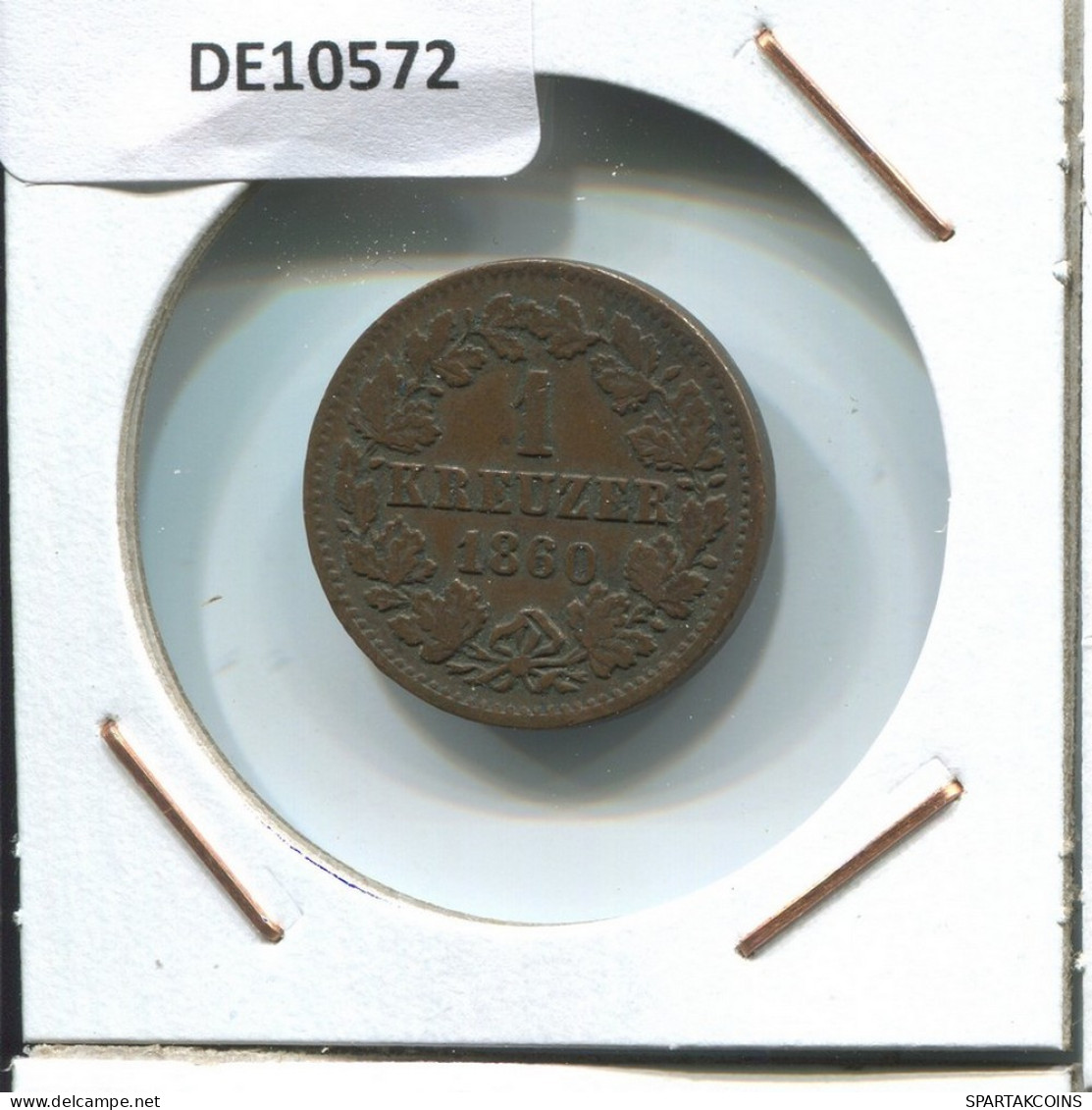 BADEN 1 Kreuzer 1860 German States #DE10572.13.F.A - Sonstige & Ohne Zuordnung