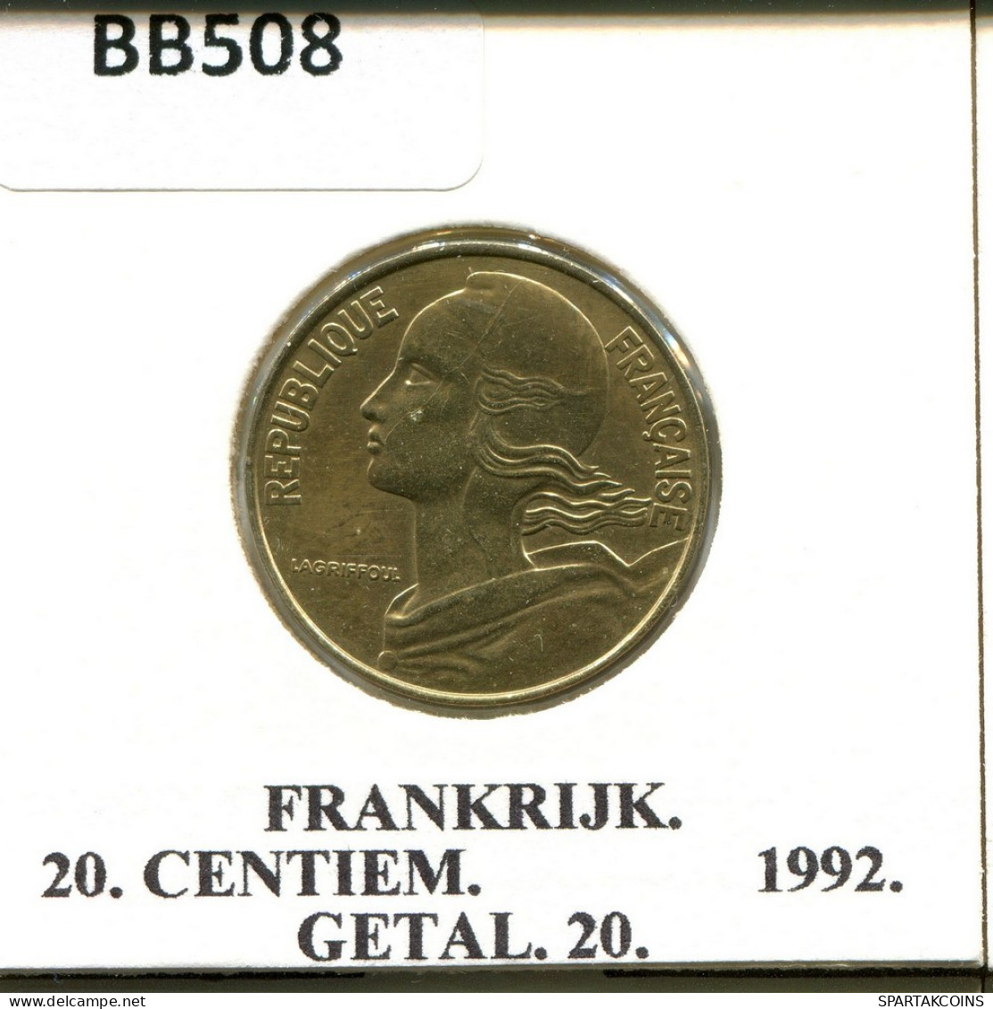 20 CENTIMES 1992 FRANCIA FRANCE Moneda #BB508.E.A - 20 Centimes
