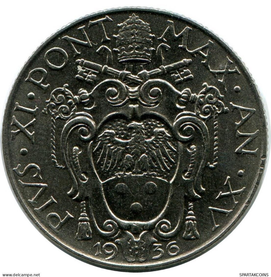 1 LIRE 1936 VATICAN Coin Pius XI (1922-1939) #AH309.16.U.A - Vatican