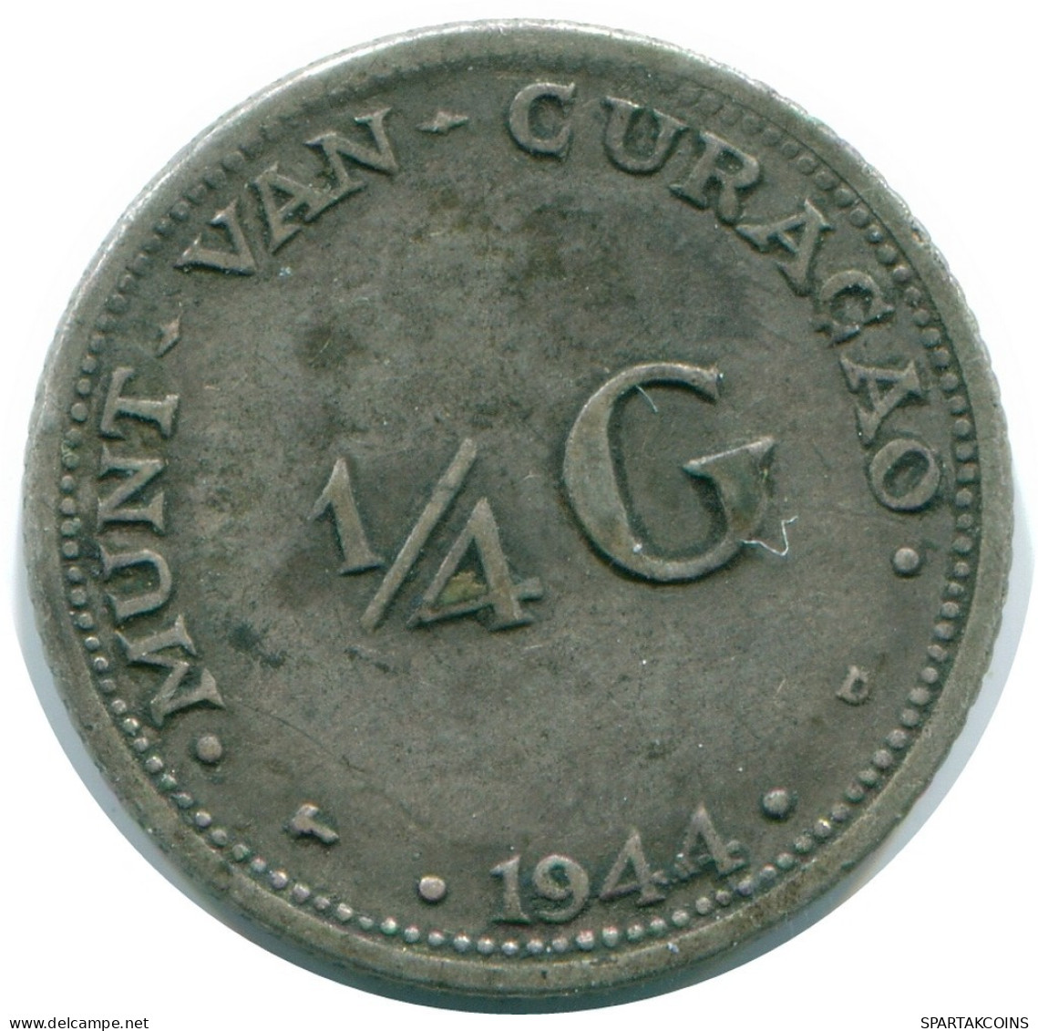 1/4 GULDEN 1944 CURACAO NEERLANDÉS NETHERLANDS PLATA Colonial #NL10684.4.E.A - Curaçao
