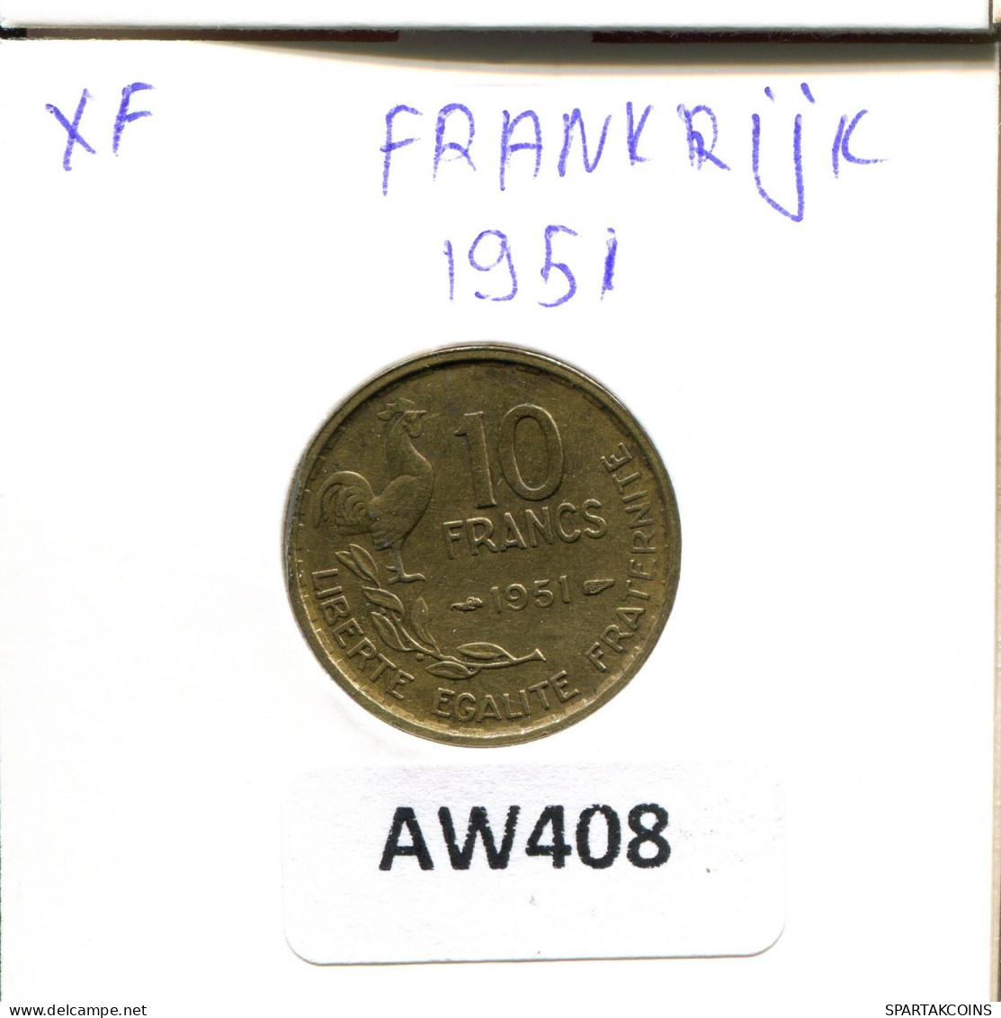 10 FRANCS 1951 FRANCE Pièce #AW408.F.A - 10 Francs