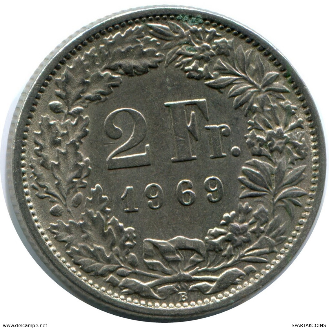 2 FRANCS 1969 SUIZA SWITZERLAND Moneda #AZ145.E.A - Otros & Sin Clasificación