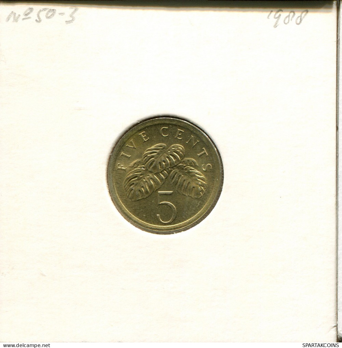 5 CENTS 1988 SINGAPOUR SINGAPORE Pièce #AR469.F.A - Singapur