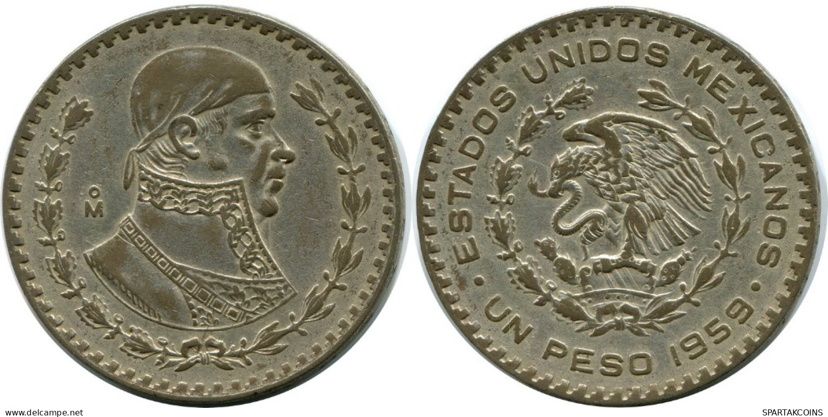 1 PESO 1959 MEXIQUE MEXICO Pièce ARGENT #AH577.5.F.A - Mexique