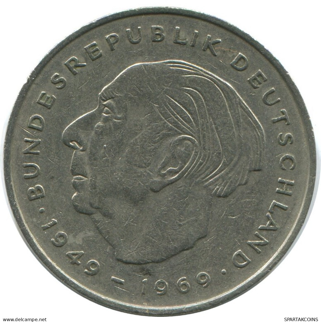 2 DM 1973 D T.HEUSS WEST & UNIFIED GERMANY Coin #AG236.3.U.A - 2 Mark