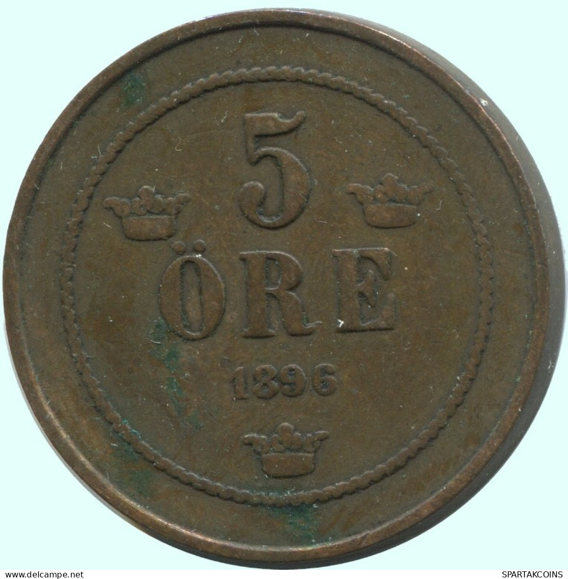 5 ORE 1896 SWEDEN Coin #AC652.2.U.A - Sweden