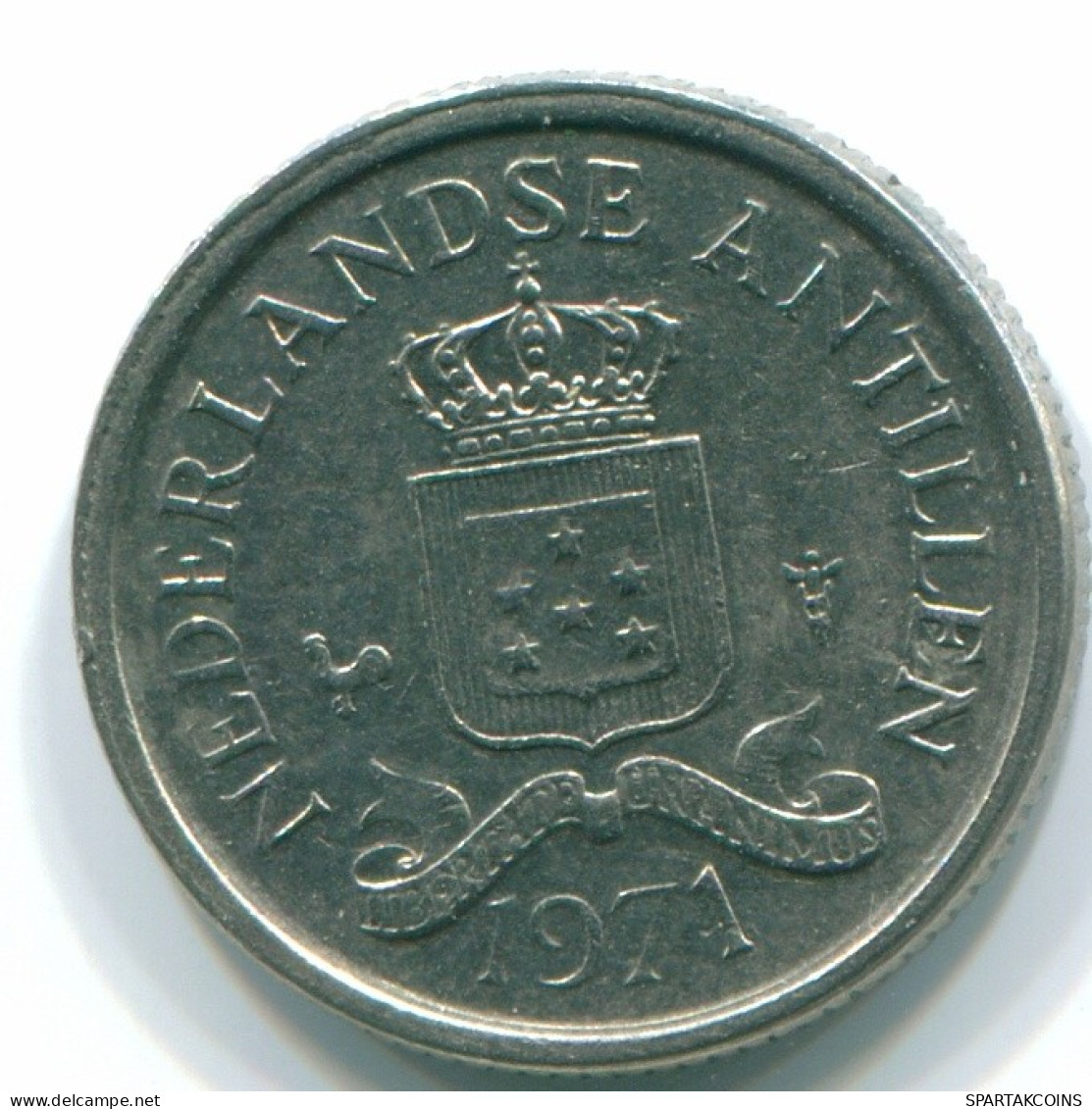 10 CENTS 1971 ANTILLAS NEERLANDESAS Nickel Colonial Moneda #S13486.E.A - Antilles Néerlandaises