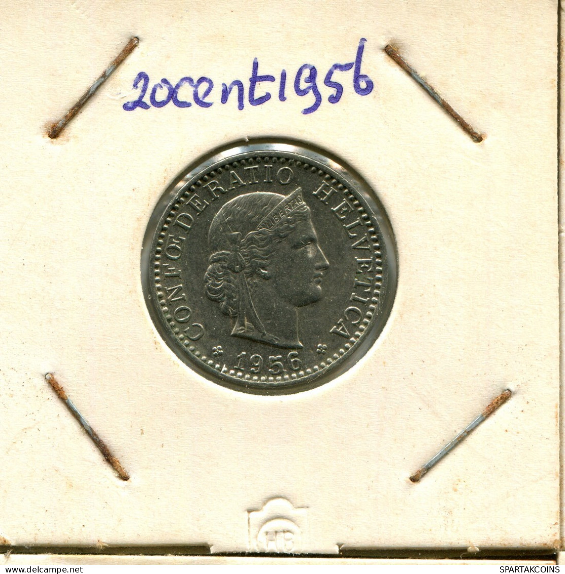 20 RAPPEN 1956 B SUIZA SWITZERLAND Moneda #AX985.3.E.A - Autres & Non Classés