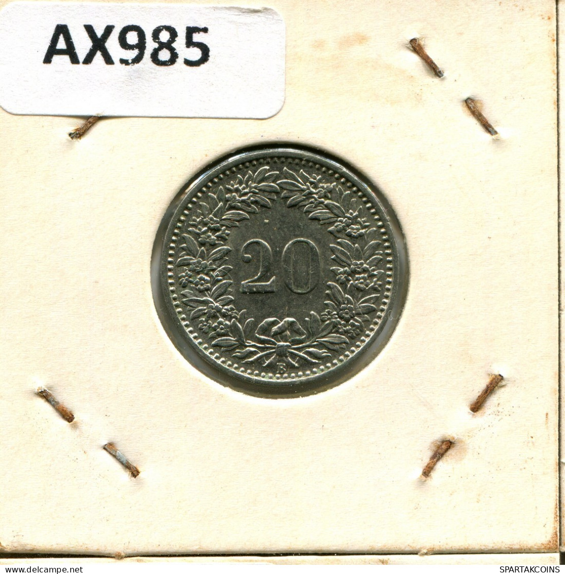 20 RAPPEN 1956 B SUIZA SWITZERLAND Moneda #AX985.3.E.A - Sonstige & Ohne Zuordnung