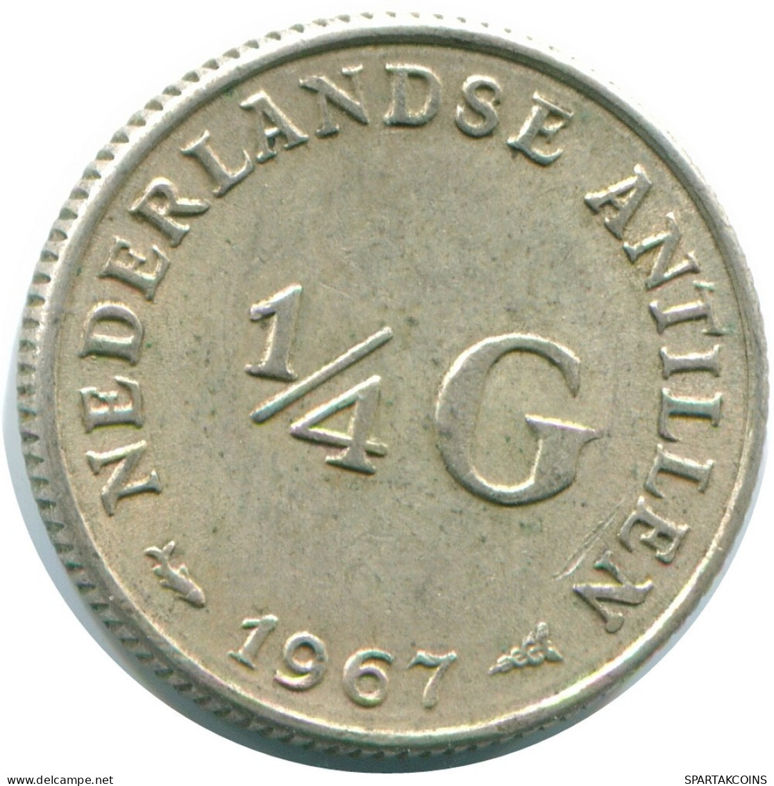 1/4 GULDEN 1967 ANTILLES NÉERLANDAISES ARGENT Colonial Pièce #NL11486.4.F.A - Antillas Neerlandesas