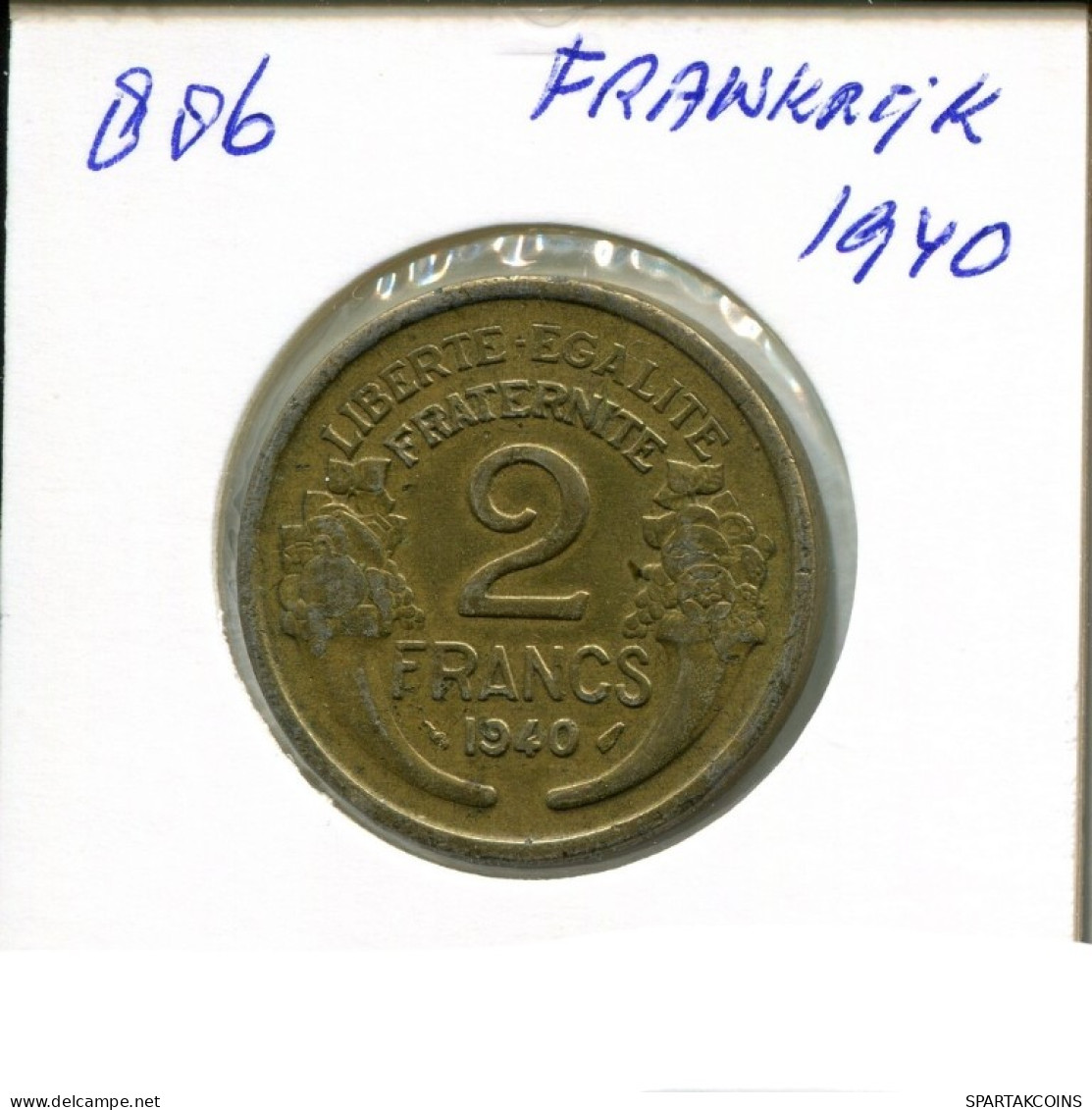 2 FRANCS 1940 FRANCIA FRANCE Moneda #AN343.E.A - 2 Francs