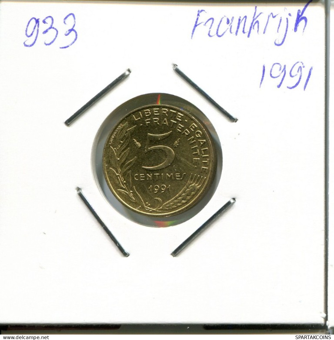 5 CENTIMES 1991 FRANCIA FRANCE Moneda #AN032.E.A - 5 Centimes