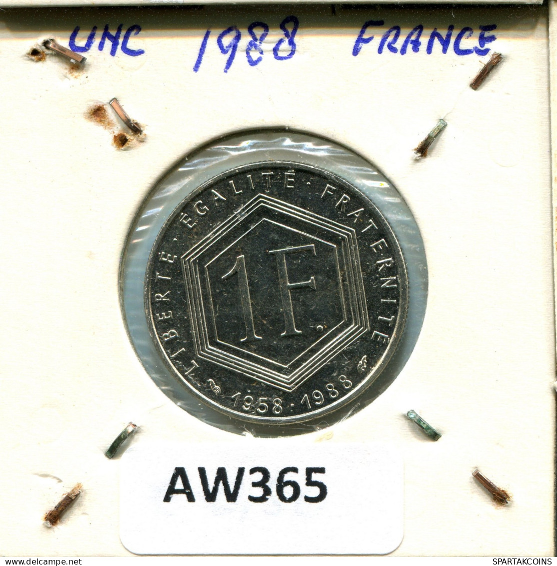 1 FRANC 1988 FRANCIA FRANCE Moneda #AW365.E.A - 1 Franc