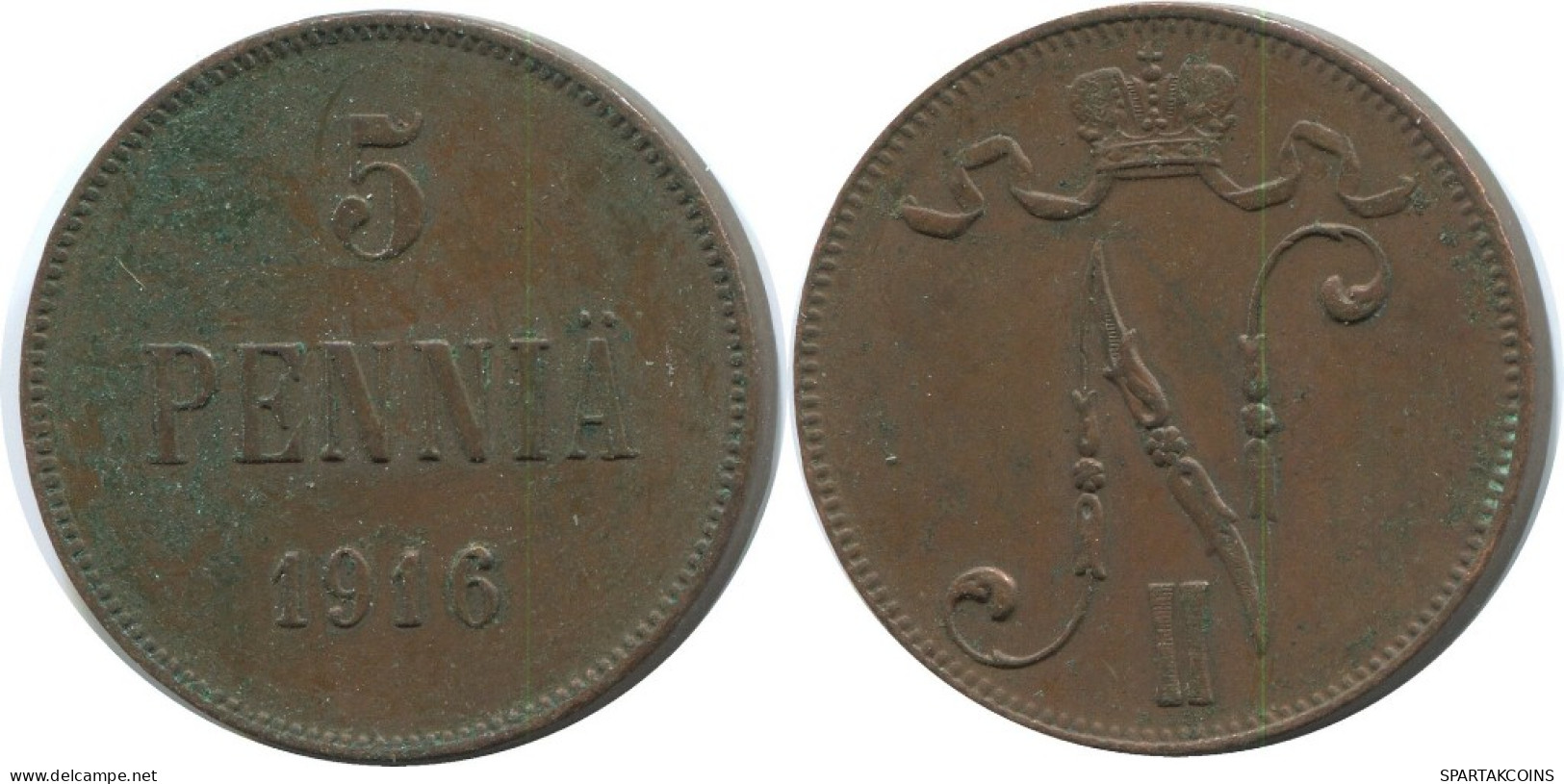 5 PENNIA 1916 FINLANDIA FINLAND Moneda RUSIA RUSSIA EMPIRE #AB134.5.E.A - Finlande