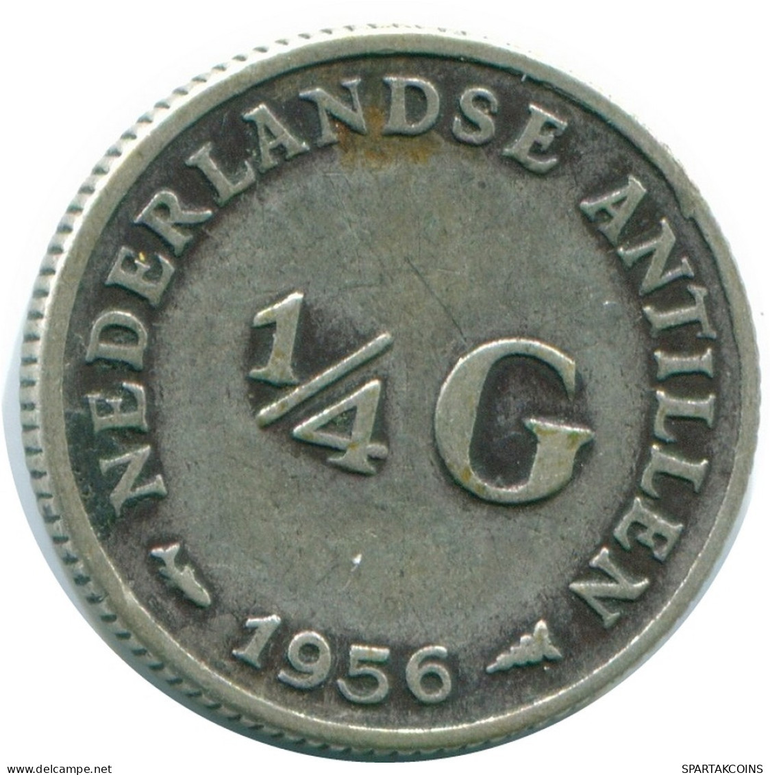 1/4 GULDEN 1956 NIEDERLÄNDISCHE ANTILLEN SILBER Koloniale Münze #NL10956.4.D.A - Antilles Néerlandaises