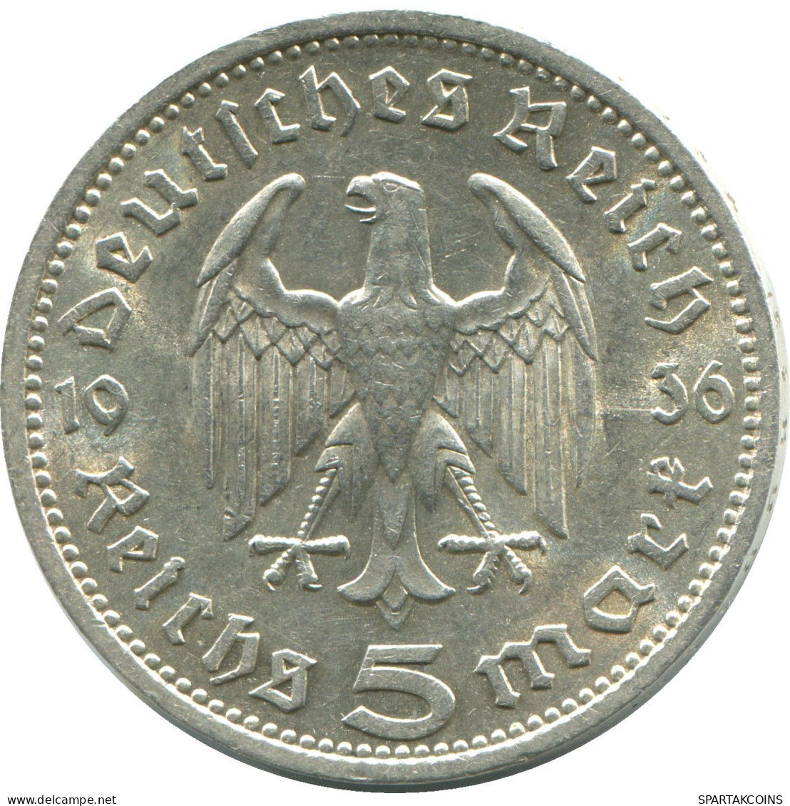 5 REICHSMARK 1936 A SILBER DEUTSCHLAND Münze GERMANY #DE10363.5.D.A - 5 Reichsmark