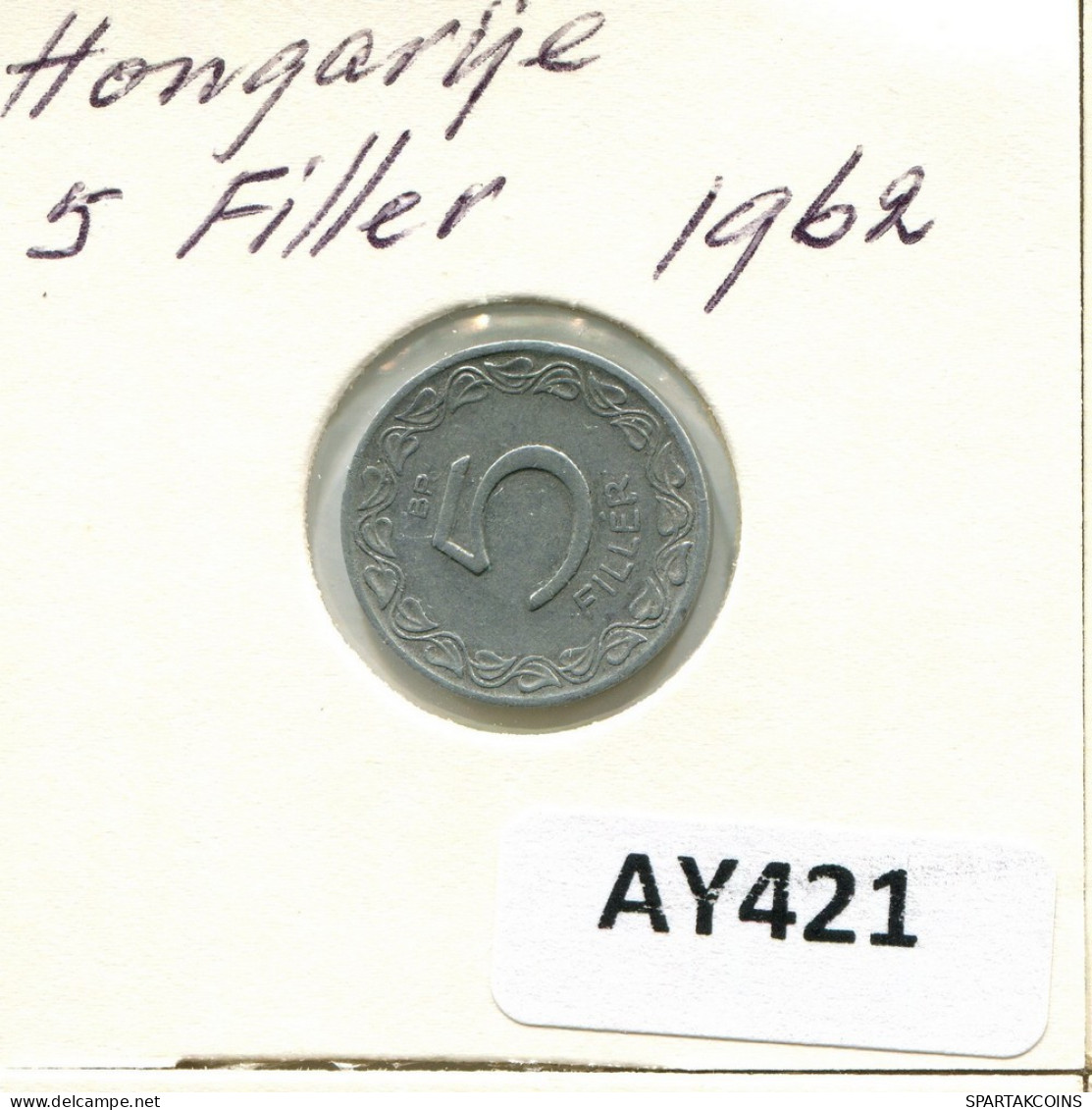 5 FILLER 1962 HUNGRÍA HUNGARY Moneda #AY421.E.A - Hungary