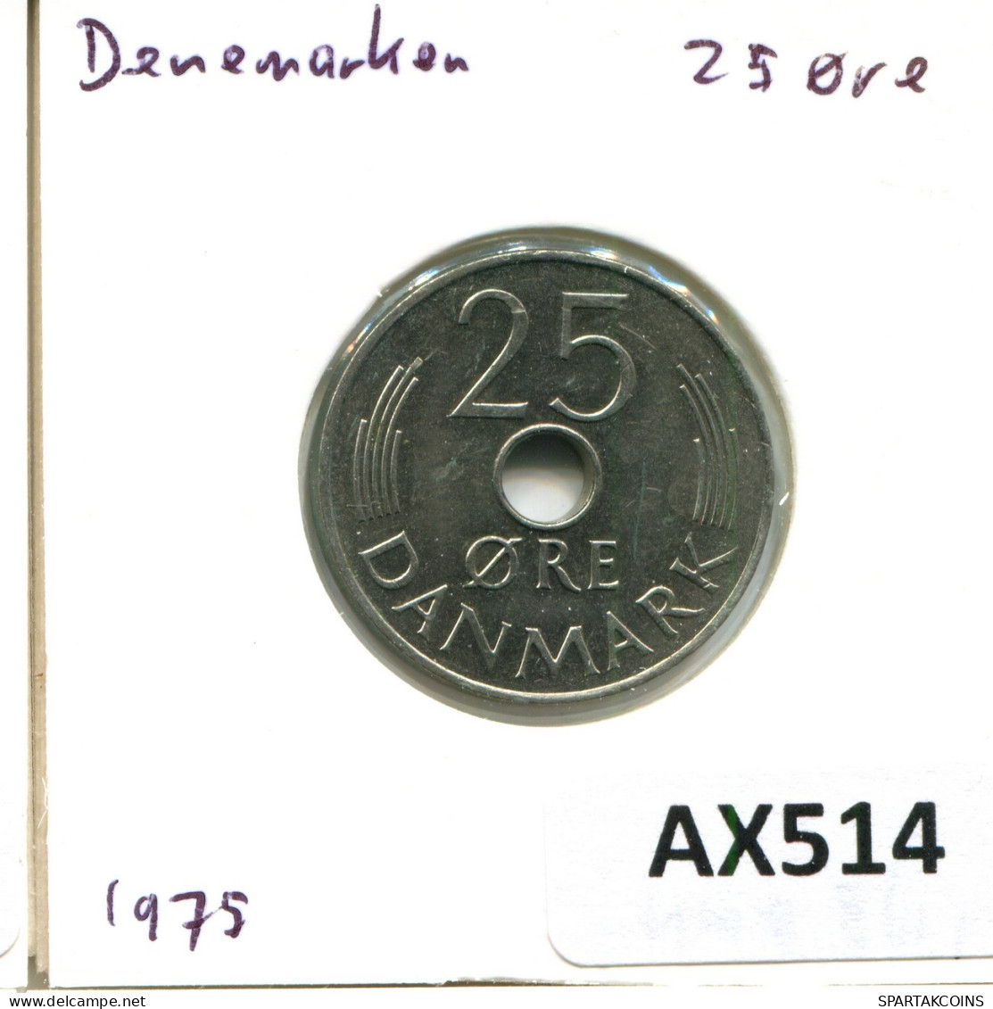 25 ORE 1975 DENMARK Coin Margrethe II #AX514.U.A - Denmark