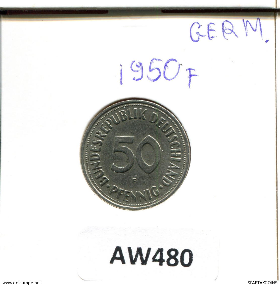 50 PFENNIG 1950 F BRD ALEMANIA Moneda GERMANY #AW480.E.A - 50 Pfennig