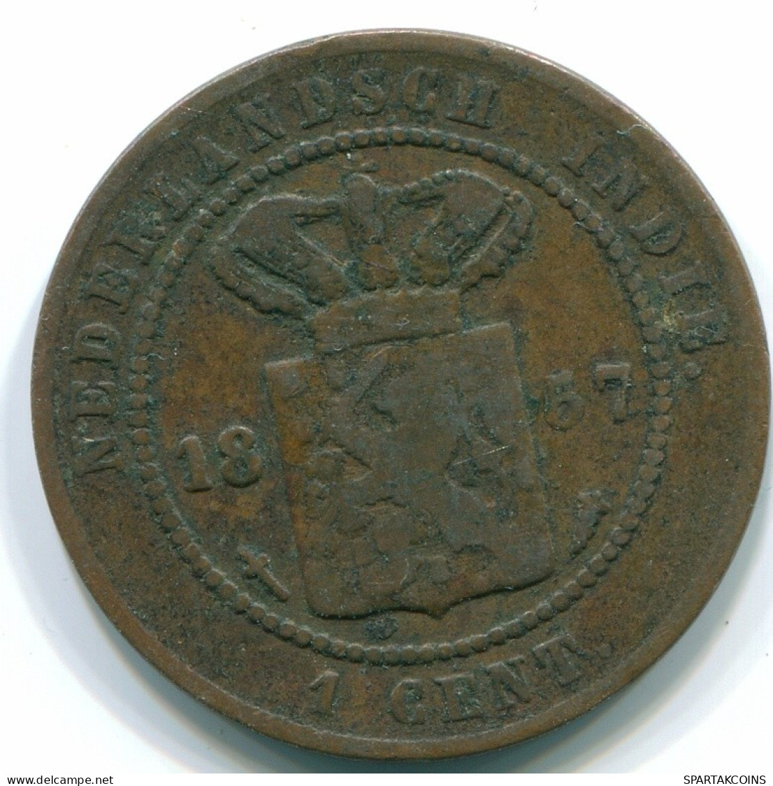 1 CENT 1857 INDES ORIENTALES NÉERLANDAISES INDONÉSIE Copper Colonial Pièce #S10036.F.A - Dutch East Indies