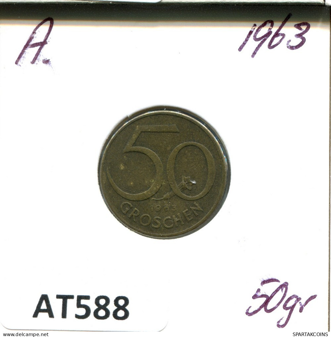 50 GROSCHEN 1963 AUSTRIA Moneda #AT588.E.A - Oesterreich