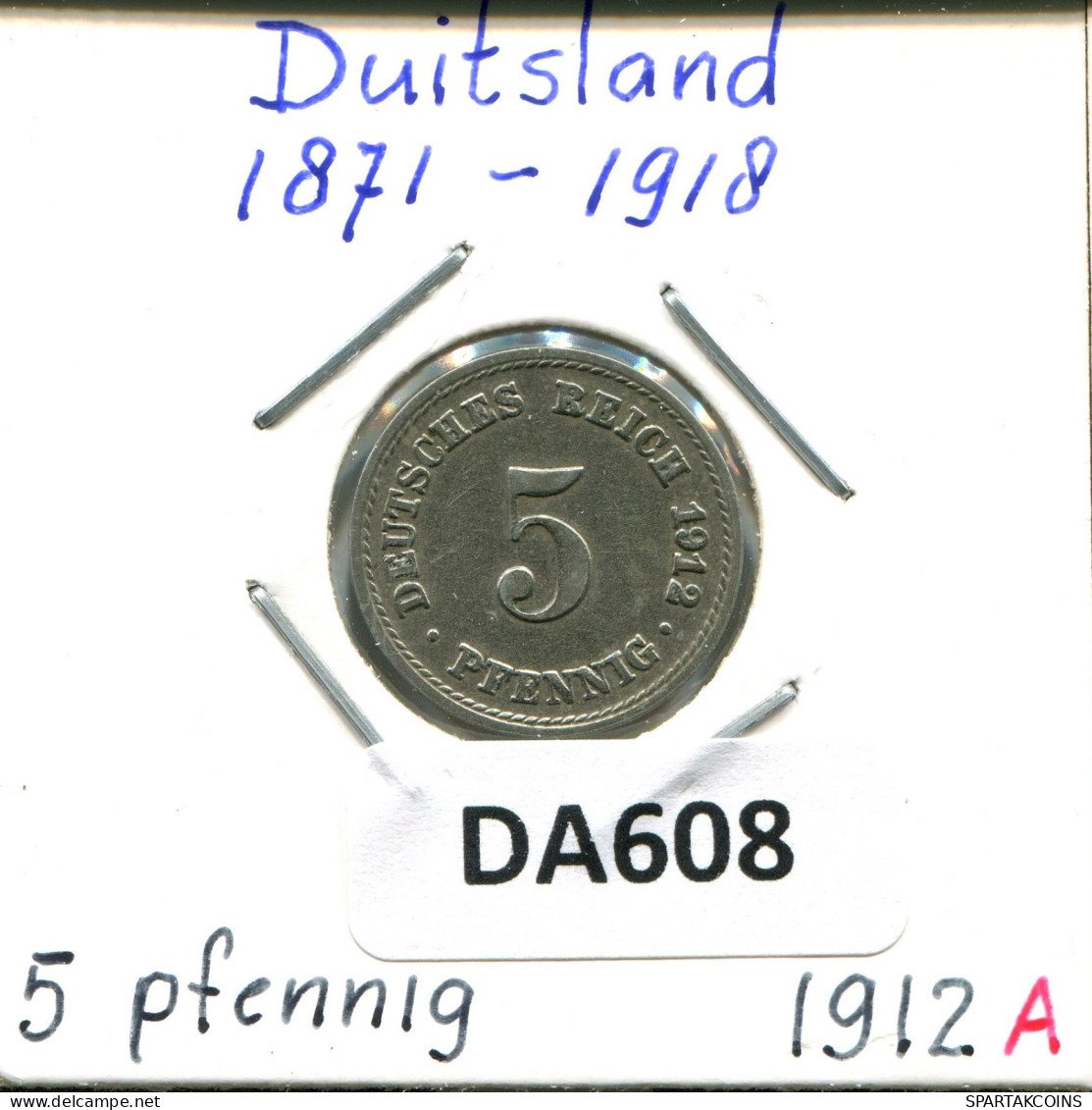 5 PFENNIG 1912 A ALLEMAGNE Pièce GERMANY #DA608.2.F.A - 5 Pfennig