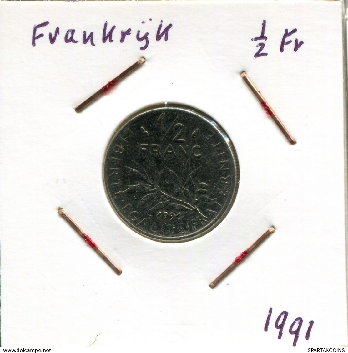 1/2 FRANC 1991 FRANCE Coin French Coin #AM930.U.A - 1/2 Franc