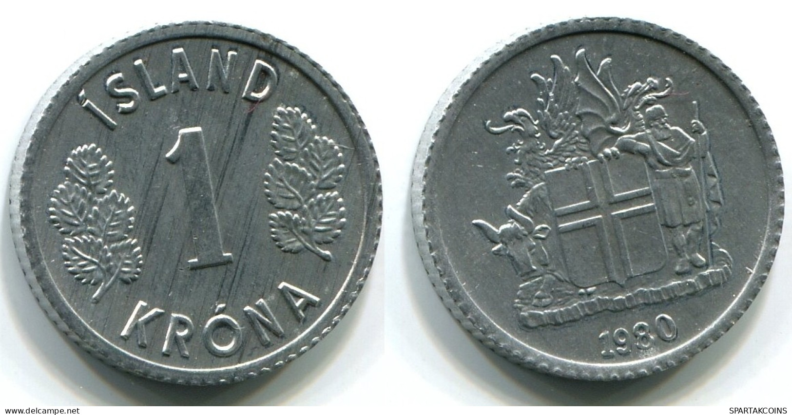 1 KRONA 1980 ICELAND UNC Coin #W10850.U.A - Islande