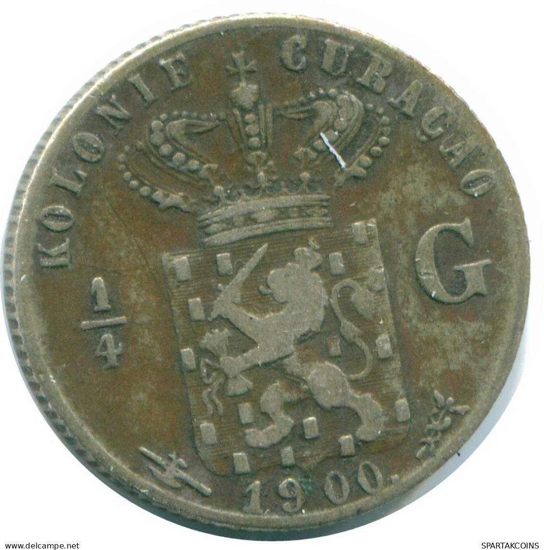 1/4 GULDEN 1900 CURACAO NIEDERLANDE SILBER Koloniale Münze #NL10522.4.D.A - Curaçao