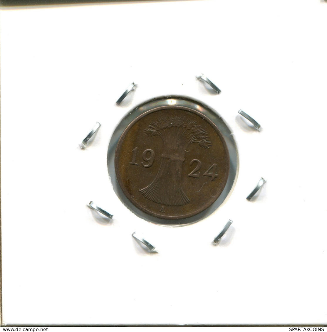 1 RENTENPFENNIG 1924 A GERMANY Coin #DA442.2.U.A - 1 Rentenpfennig & 1 Reichspfennig
