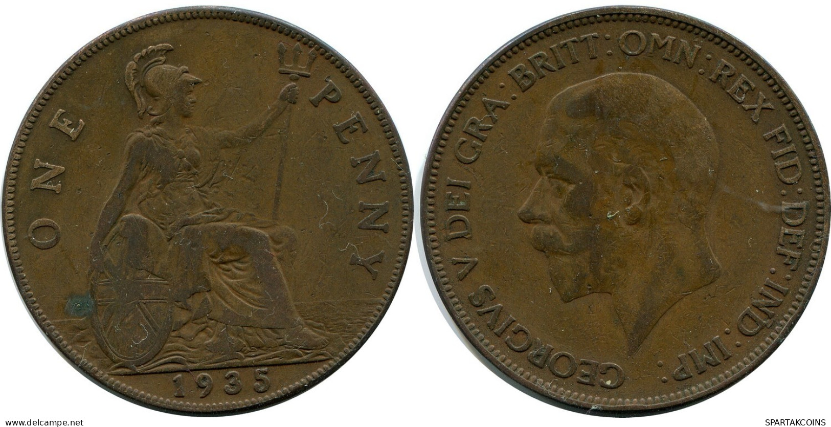 PENNY 1935 UK GROßBRITANNIEN GREAT BRITAIN Münze #AZ721.D.A - D. 1 Penny