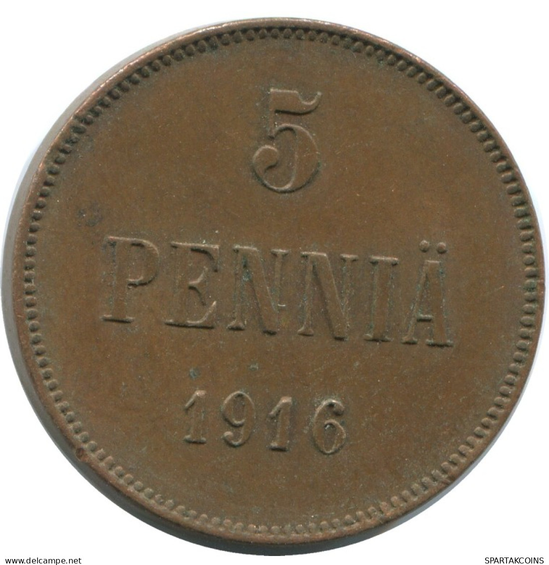 5 PENNIA 1916 FINLAND Coin RUSSIA EMPIRE #AB207.5.U.A - Finlande
