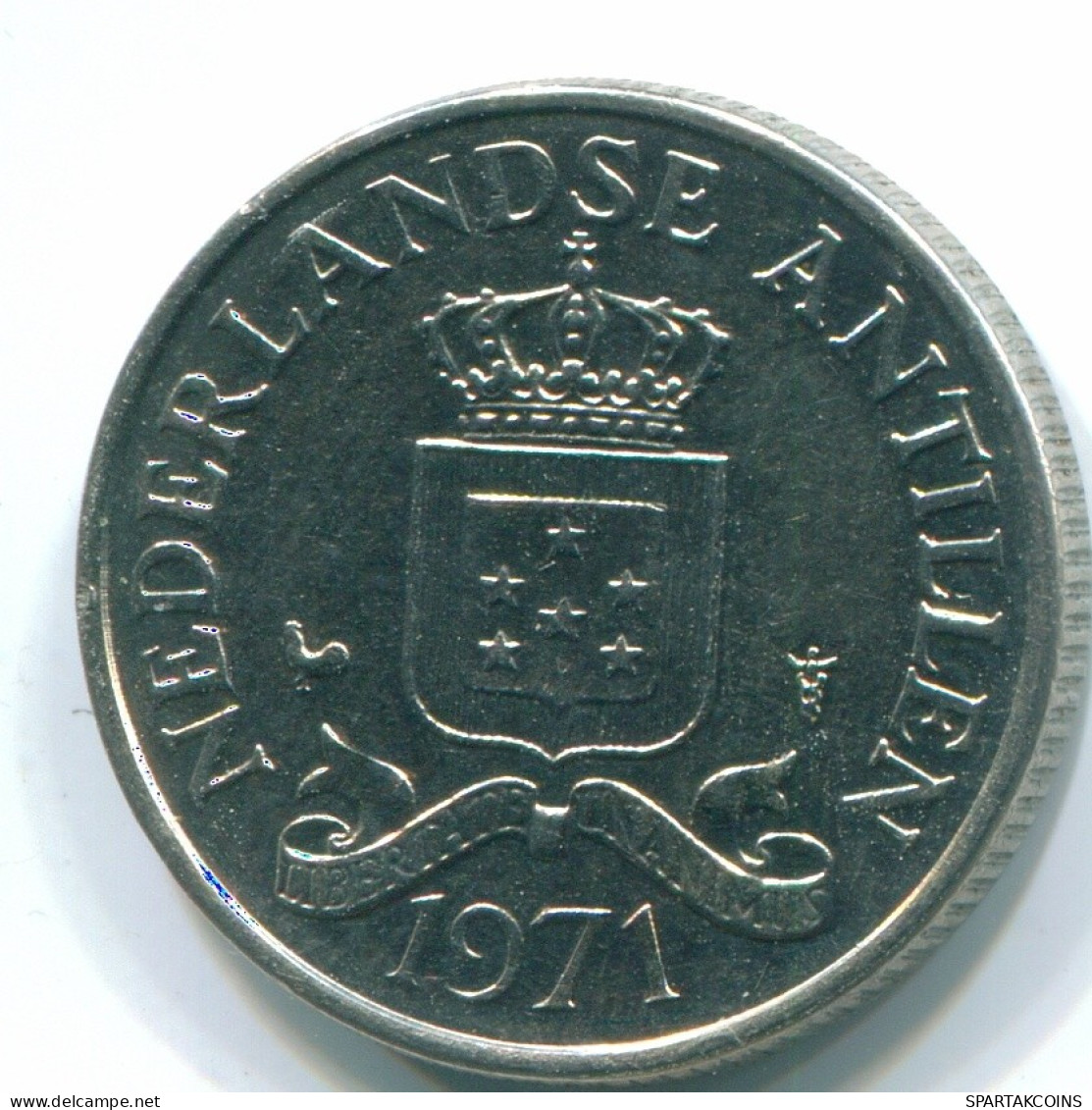 25 CENTS 1971 NIEDERLÄNDISCHE ANTILLEN Nickel Koloniale Münze #S11577.D.A - Antilles Néerlandaises