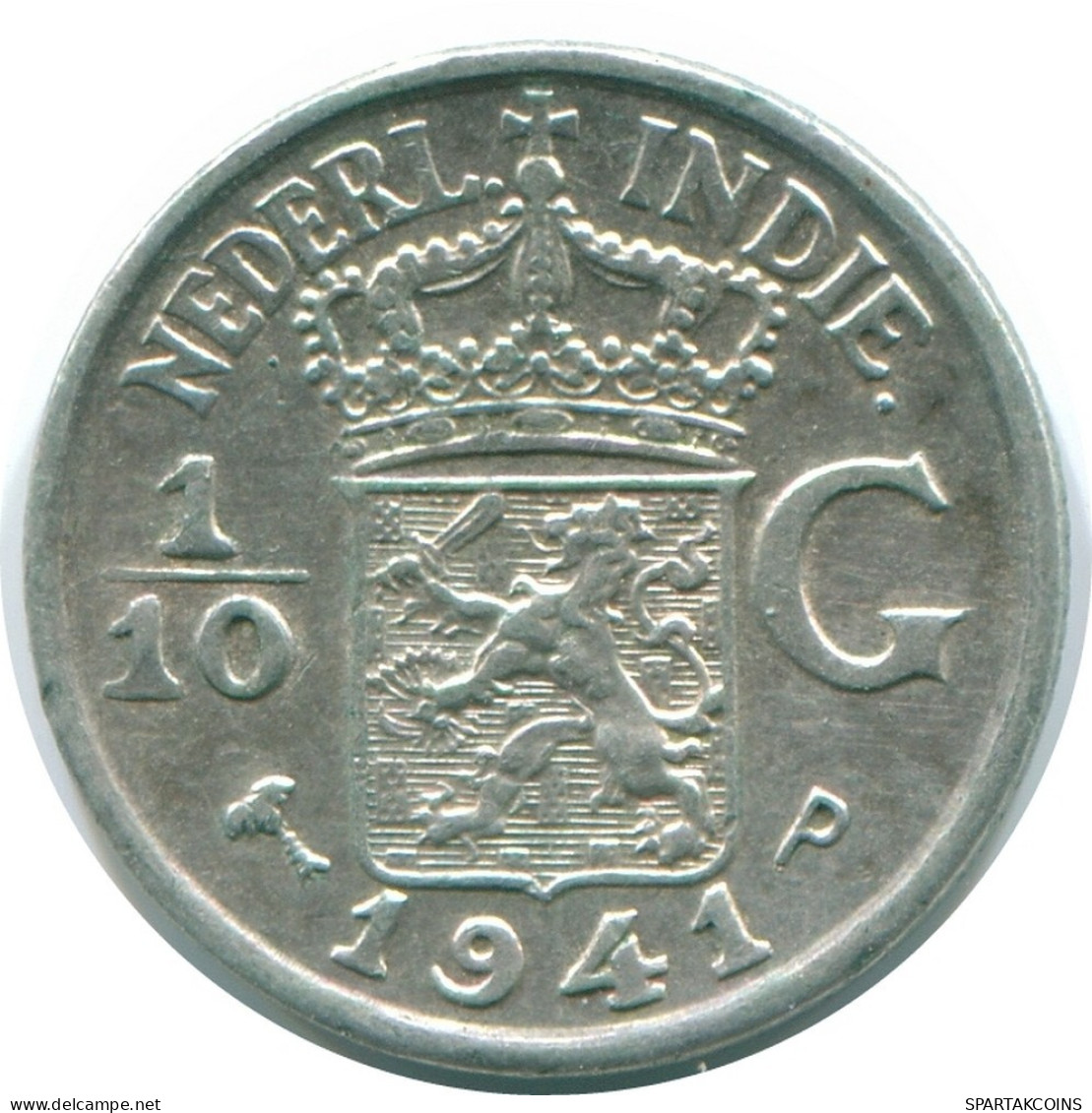 1/10 GULDEN 1941 P NIEDERLANDE OSTINDIEN SILBER Koloniale Münze #NL13676.3.D.A - Niederländisch-Indien