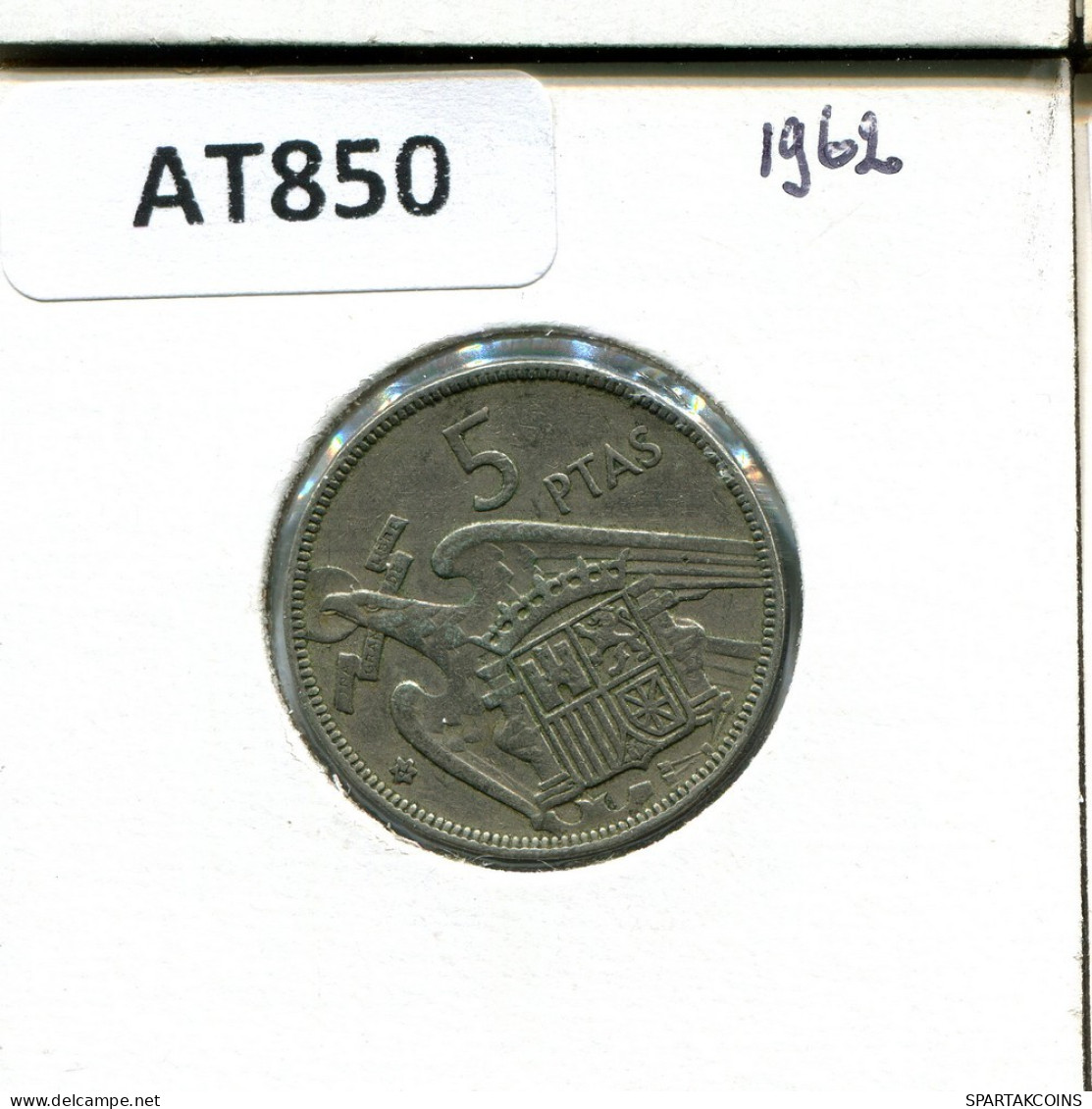 5 PESETAS 1962 ESPAÑA Moneda SPAIN #AT850.E.A - 5 Pesetas