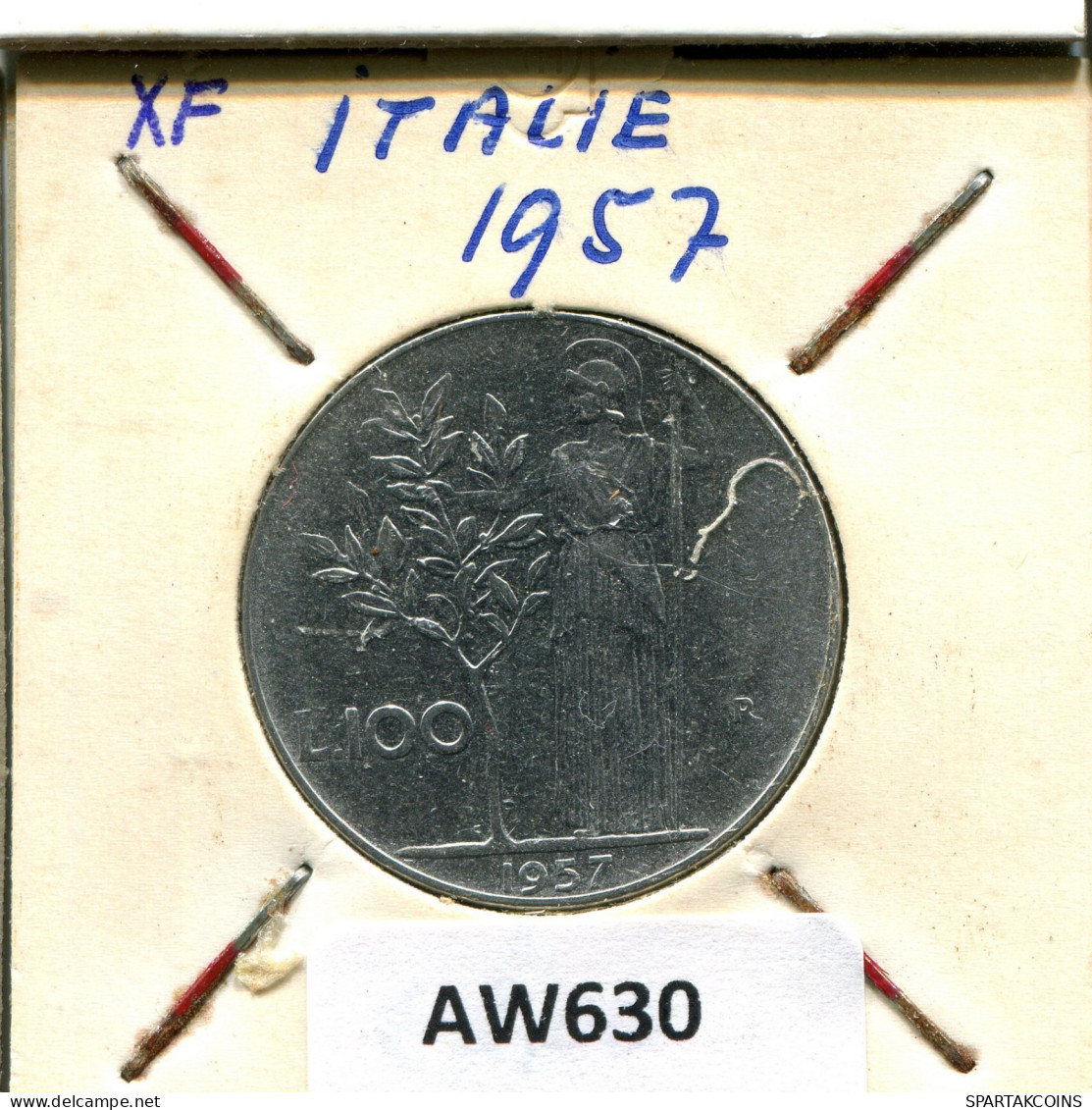 100 LIRE 1957 ITALIA ITALY Moneda #AW630.E.A - 100 Lire