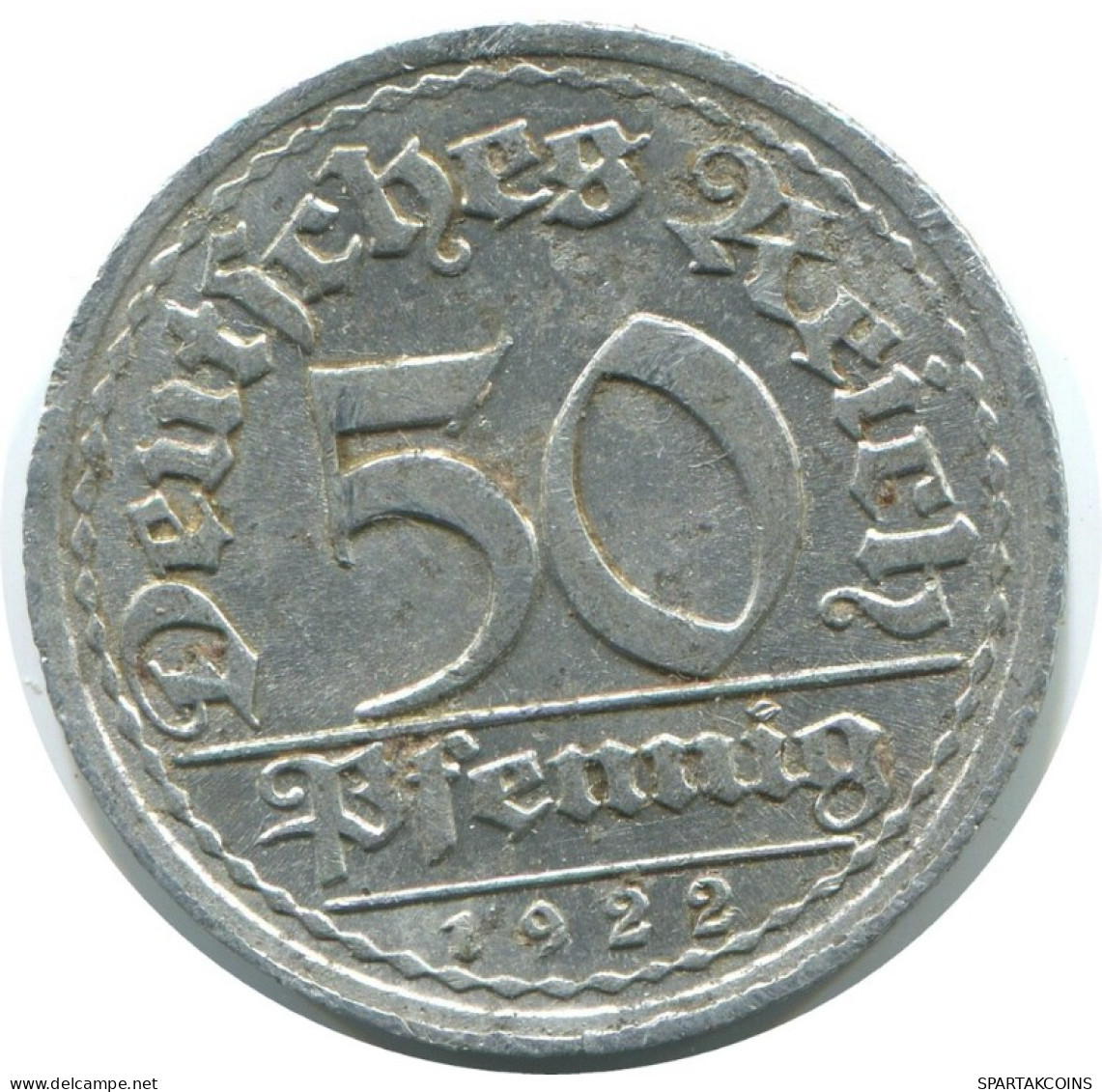 50 PFENNIG 1922 J ALLEMAGNE Pièce GERMANY #AE427.F.A - 50 Renten- & 50 Reichspfennig