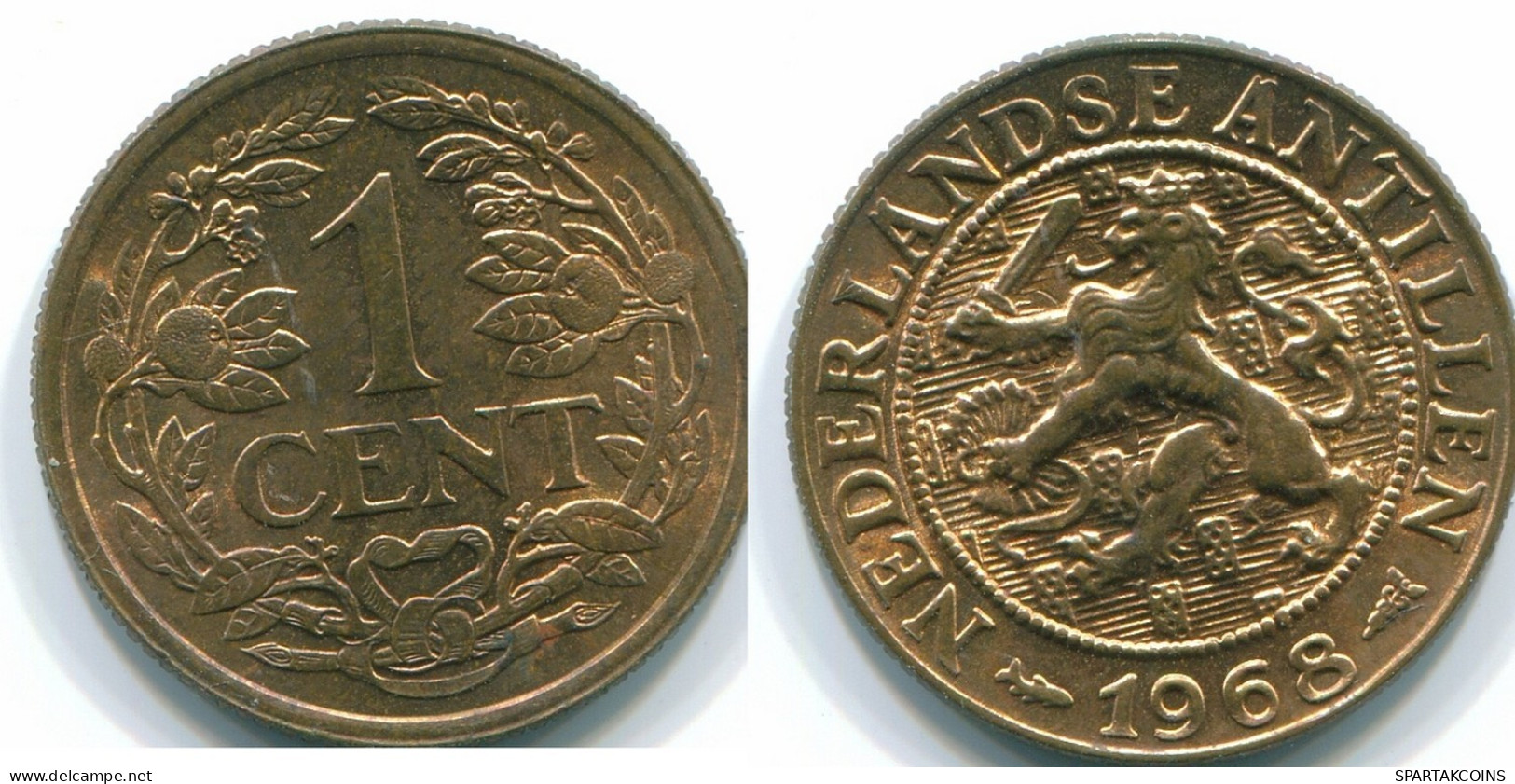 1 CENT 1968 NETHERLANDS ANTILLES Bronze Fish Colonial Coin #S10800.U.A - Niederländische Antillen