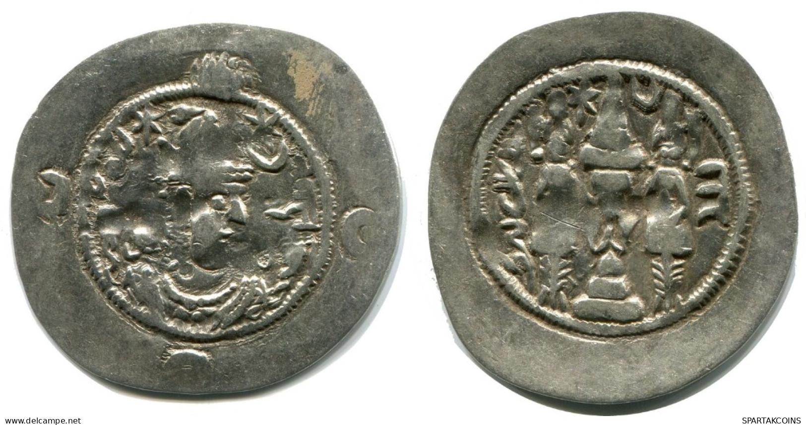 SASSANIAN KHUSRU I AD 531-579 AR Drachm Mitch-ACW.1028--1072 #AH220.45.F.A - Orientalische Münzen